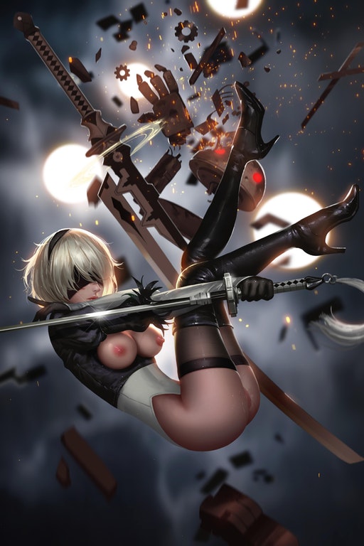 female, liang xing, nier: automata, tagme, yorha 2b