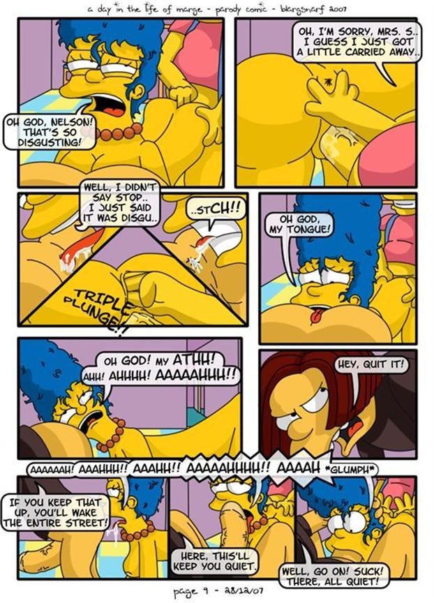 blargsnarf comic dolph_starbeam female human male marge_simpson nelson_muntz rimjob rimming straight tagme the_simpsons