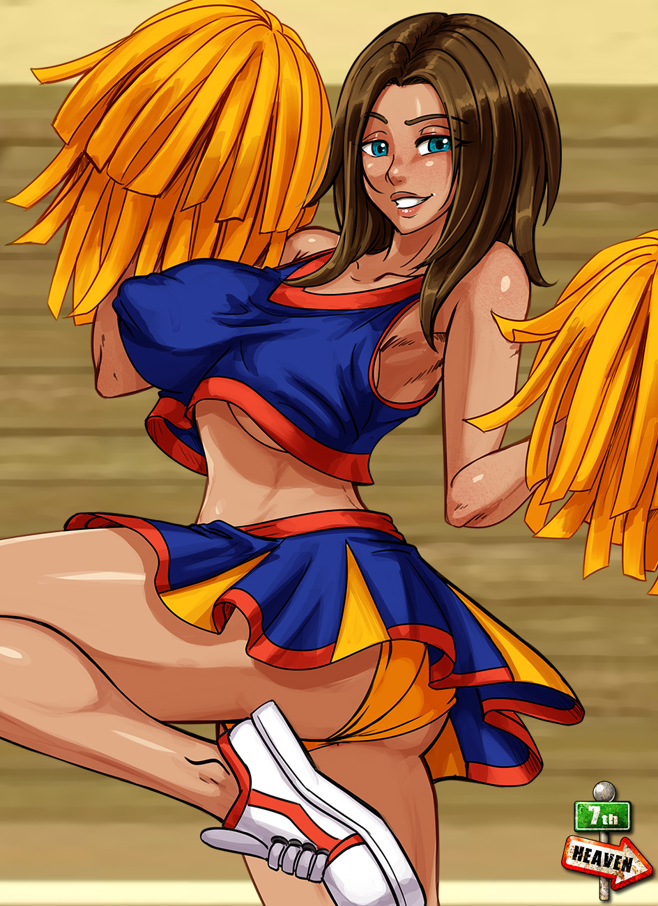 1girls, 7th-heaven, ass, big breasts, bimbo, bonnie rockwaller, breasts, cheerleader, cleavage, disney, female, female only, kim possible, large breasts, looking at viewer, panties, solo