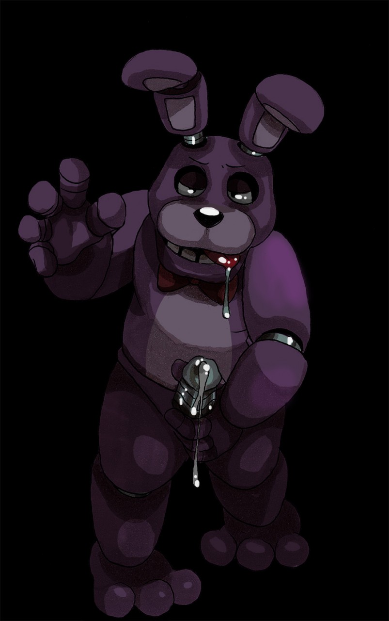 animatronic anthro black_nose bonnie_(fnaf) drooling erection five_nights_at_freddy's fur glitter_trap_boy hi_res lagomorph looking_at_viewer machine male male_only mammal metal_penis nude open_mouth penis precum purple_fur rabbit robot saliva scottgames solo teeth tongue tongue_out video_games