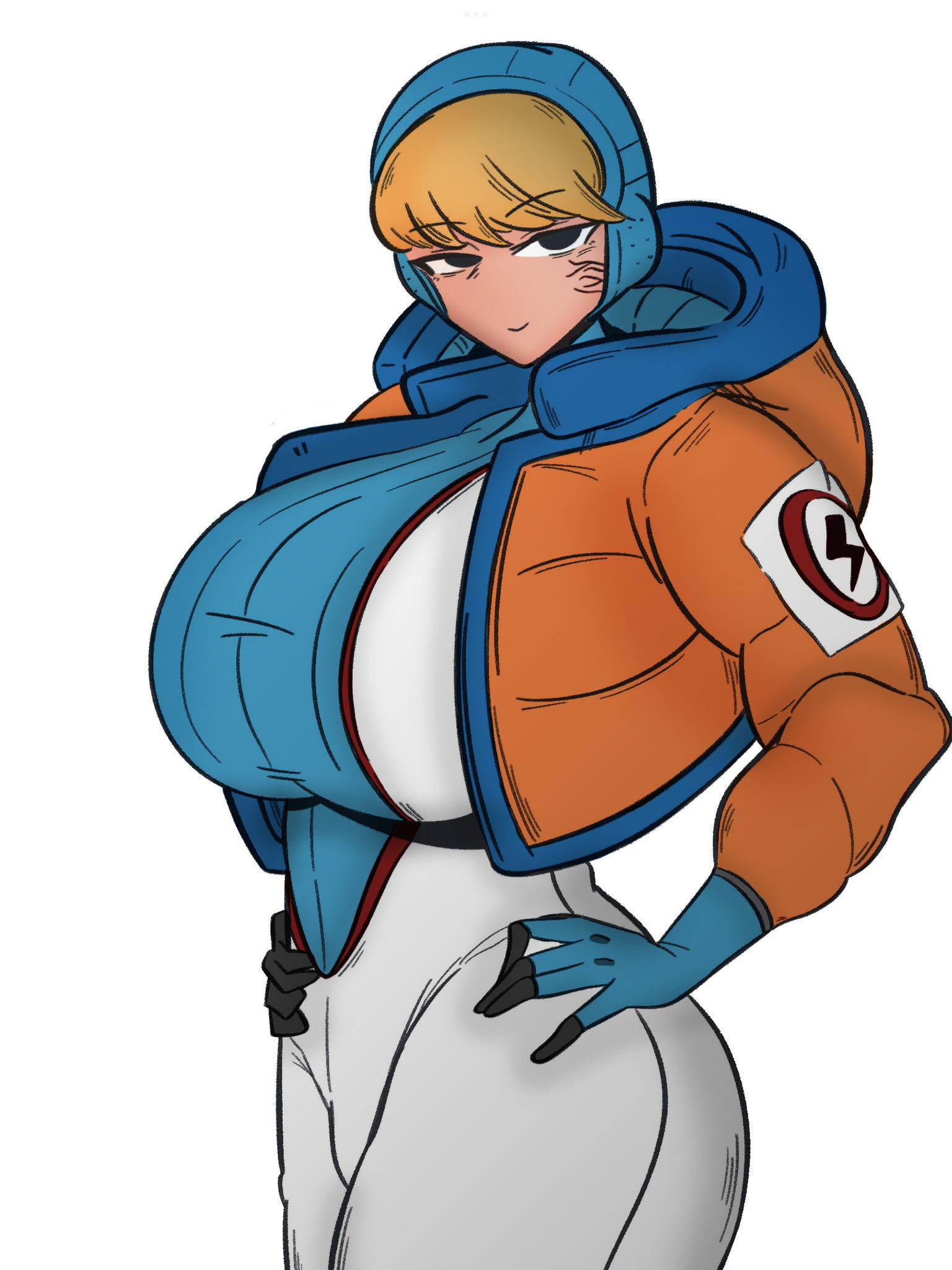 1girls, apex legends, ass, ass expansion, big breasts, blonde female, blonde hair, blue eyes, blush, breast expansion, breasts, clothed, clothes, clothing, curvy body, doodle, female, female only, gloves, growth, hair, huge breasts, human, human only, humanoid, large breasts, onsen380, open mouth, portal, short hair, simple background, skinsuit, solo, solo female, stretched clothing, thick, thick ass, thick thighs, tight clothing, tight fit, tongue, top heavy, voluptuous, wattson (apex legends)