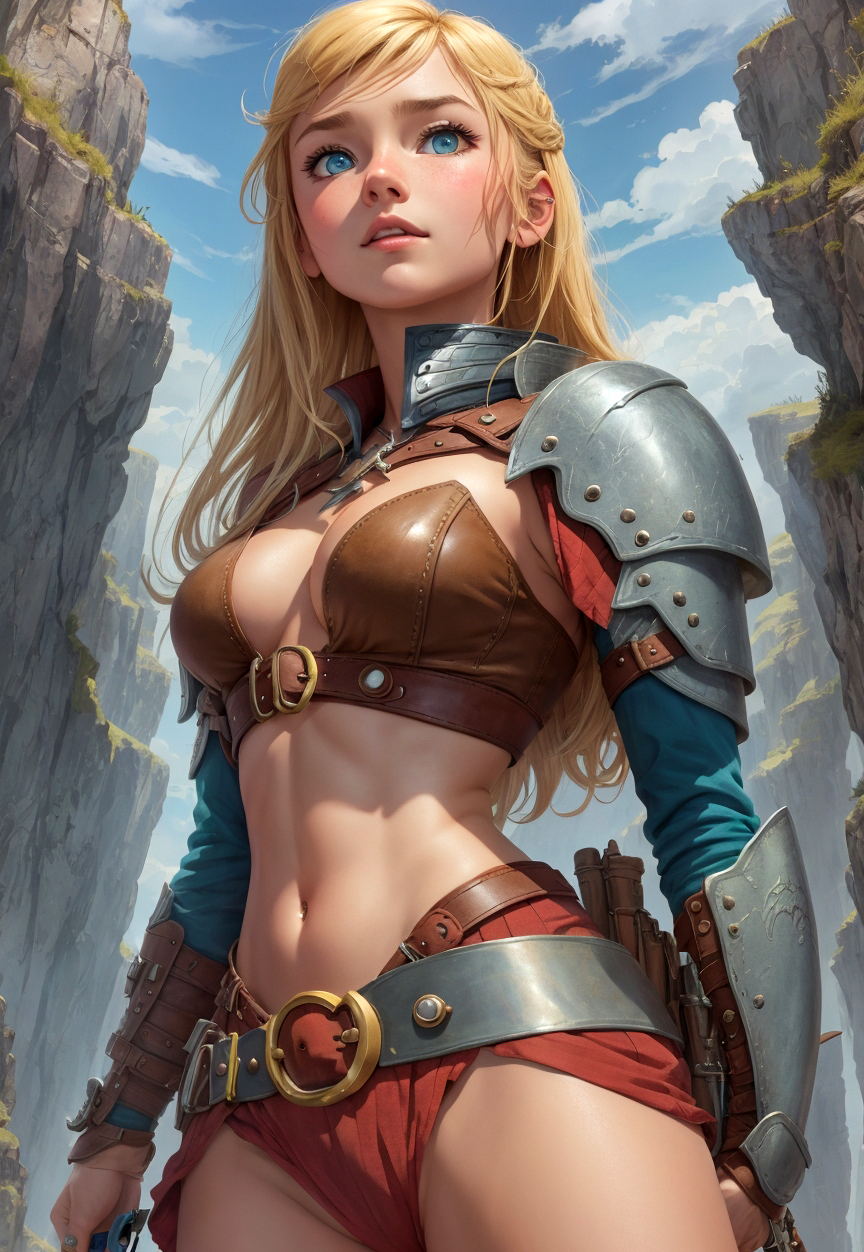 1girls ai_generated astrid_hofferson blonde_hair blue_eyes cleavage curvaceous curvaceous_body curves curvy curvy_body curvy_female curvy_figure dreamworks female female female_only hourglass_figure how_to_train_your_dragon inner_sideboob light-skinned_female light_skin lizschnabel sideboob solo solo_female voluptuous voluptuous_female