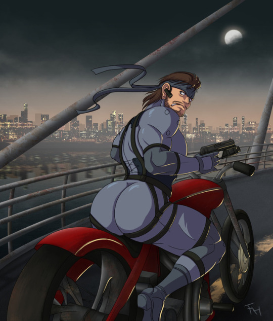 1boy arched_back ass bandana bara bara_ass beard bed big_ass big_ass_(male) big_butt bodysuit bridge brown_hair bubble_ass bubble_butt cigarette city earpiece facial_hair from_behind gun hfguy konami long_hair looking_back male_only metal_gear metal_gear_solid moon motorcycle muscle_ass muscle_butt muscular muscular_ass muscular_butt plump_ass plump_butt round_ass round_butt skin_tight skyline skyscraper solid_snake solo thick_thighs vehicle white_male