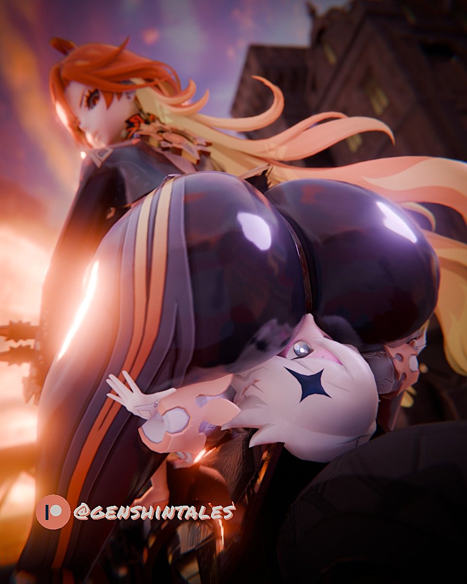 2girls, ass focus, big ass, facesitting, female, femdom, genshin impact, genshintales, latex suit, mavuika (genshin impact), paimon (genshin impact), sniffing ass, yuri