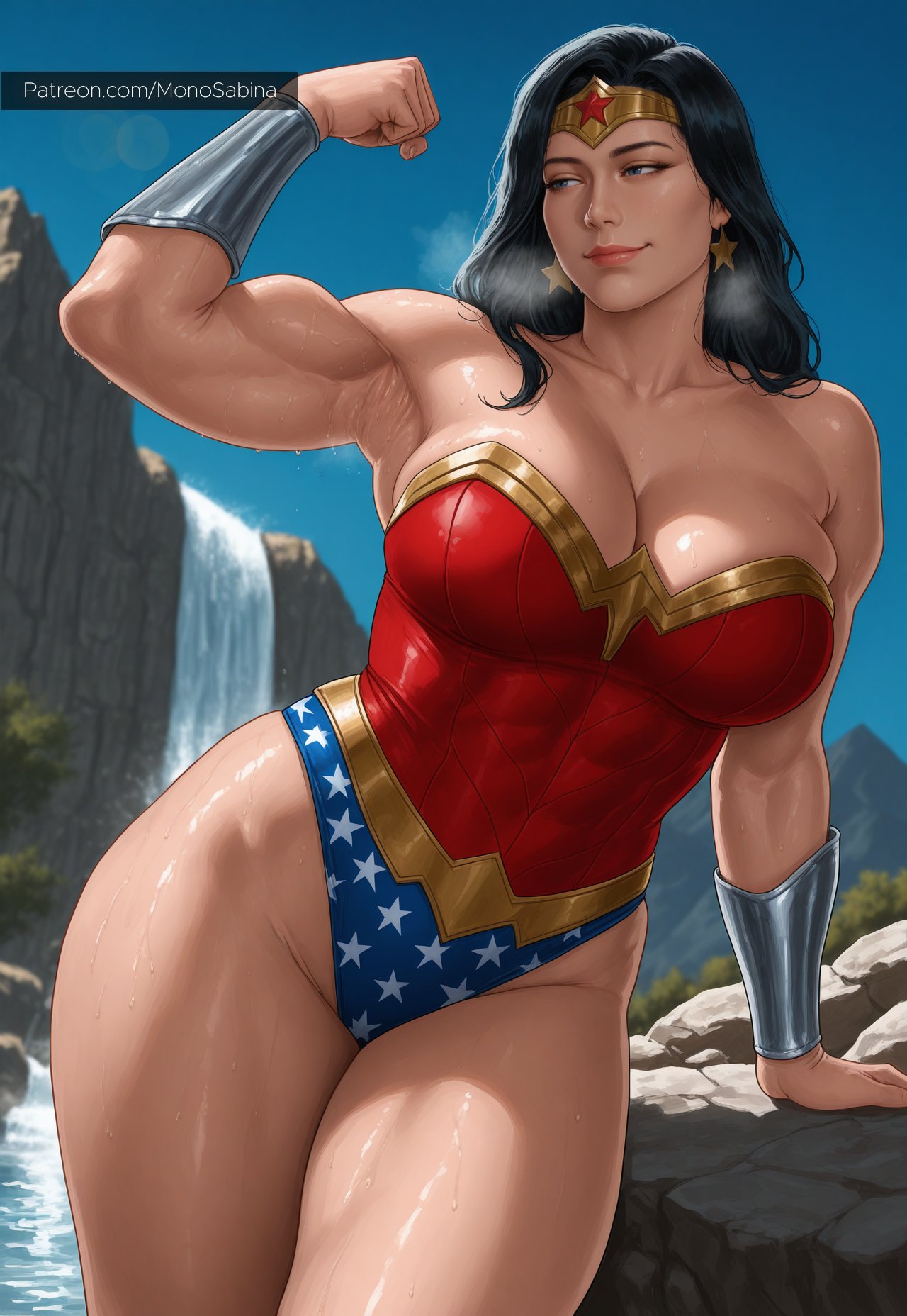 abs, ai generated, amazon, ass, big ass, big breasts, breasts, dc, dc comics, diana prince, female, female only, monosabina, muscular, muscular female, tagme, thick thighs, wonder woman, wonder woman (series)