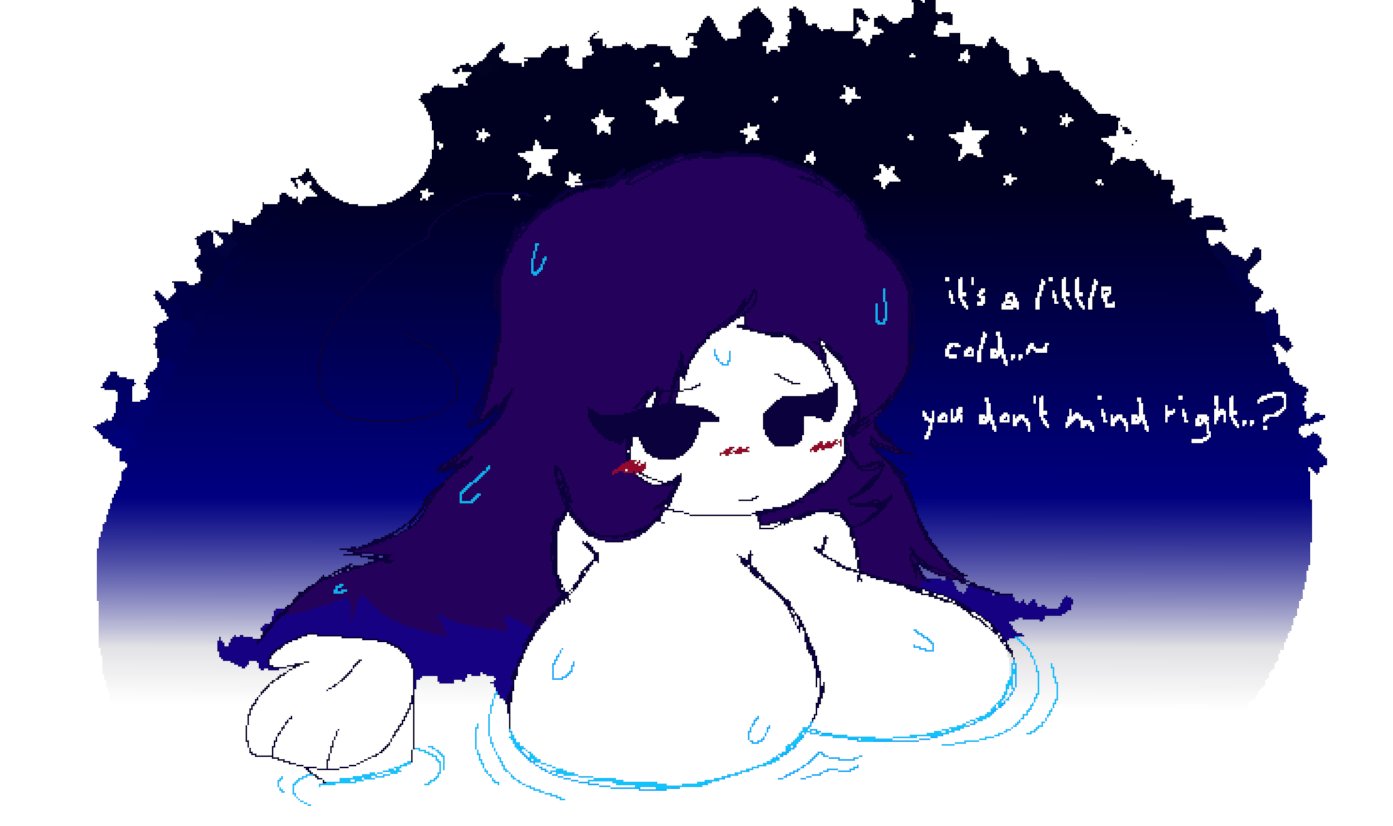 big breasts, blush, in water, inviting, jessica (rubylust), long hair, mysticalgarnet, night, night sky, rubylust, water, wet