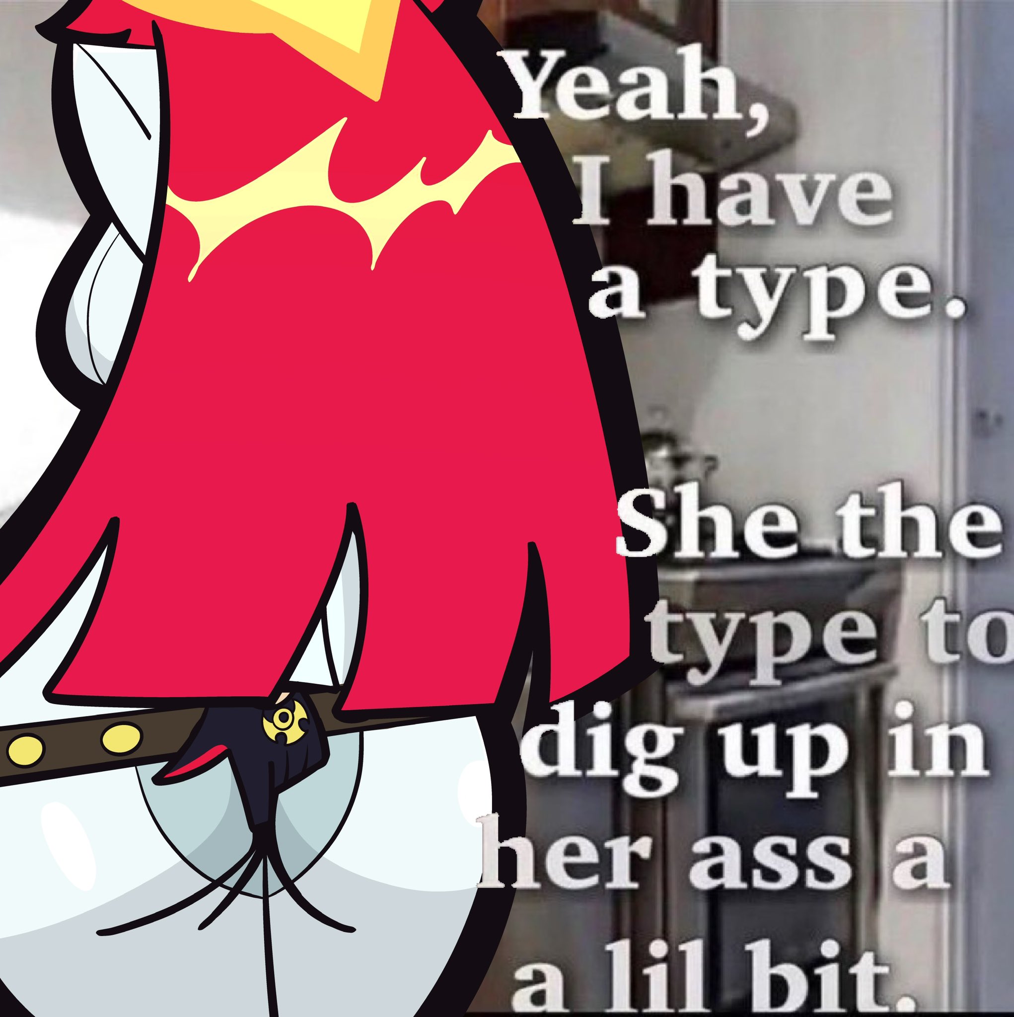 ass, big ass, butt digging, digging up in they ass, guilty gear, jack-o' valentine, large ass, meme, tagme, text, tubularparu, yeah i have a type (meme)