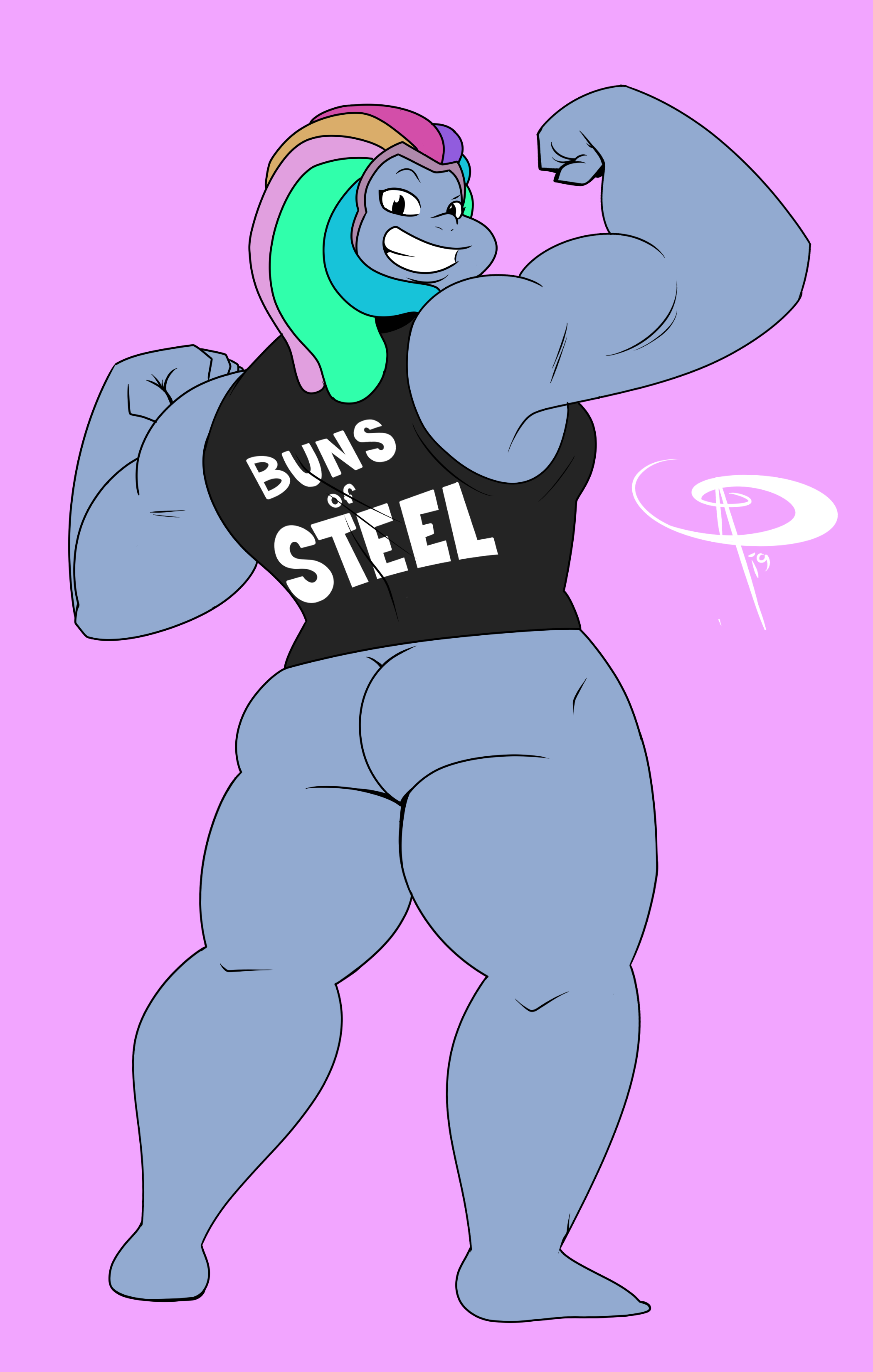 ass, barefoot, bismuth (steven universe), bottomless, breasts, cartoon network, female, frostbiteboi, huge ass, huge breasts, muscular, muscular female, naughty face, patreon reward, seductive, seductive smile, smile, steven universe, thick thighs