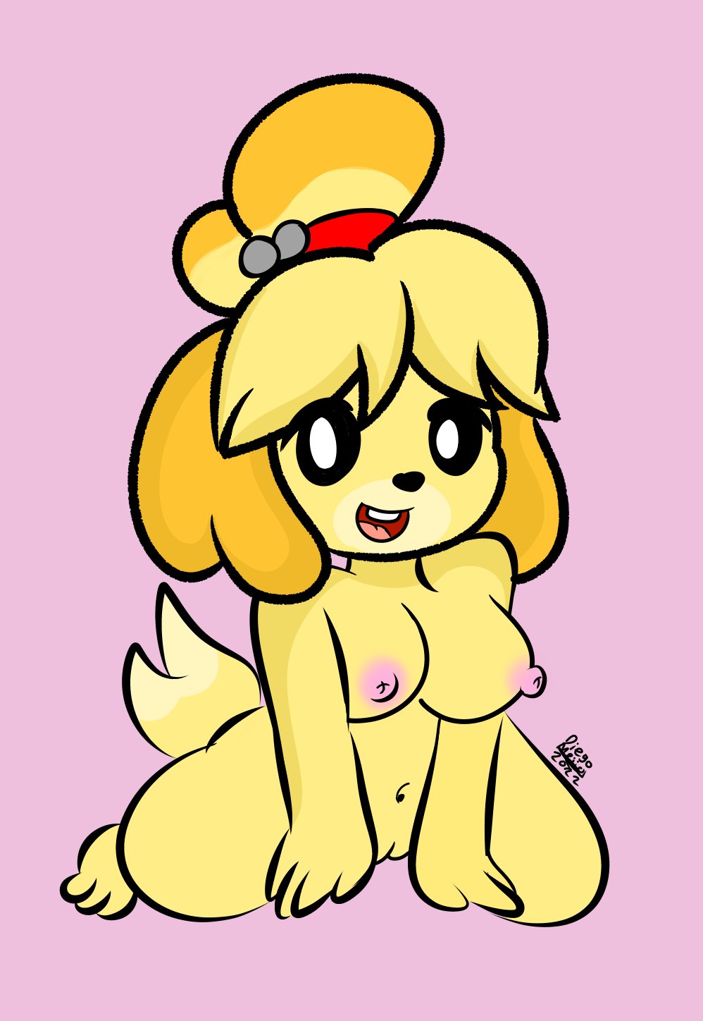 1girls 2022 alternate_version_available animal_crossing black_sclera breasts canine completely_nude completely_nude_female diego_mejia female female_only isabelle_(animal_crossing) navel nintendo nipples nude nude_female open_mouth pink_background pink_nipples pussy solo solo_female tail white_eyes yellow_fur yellow_hair