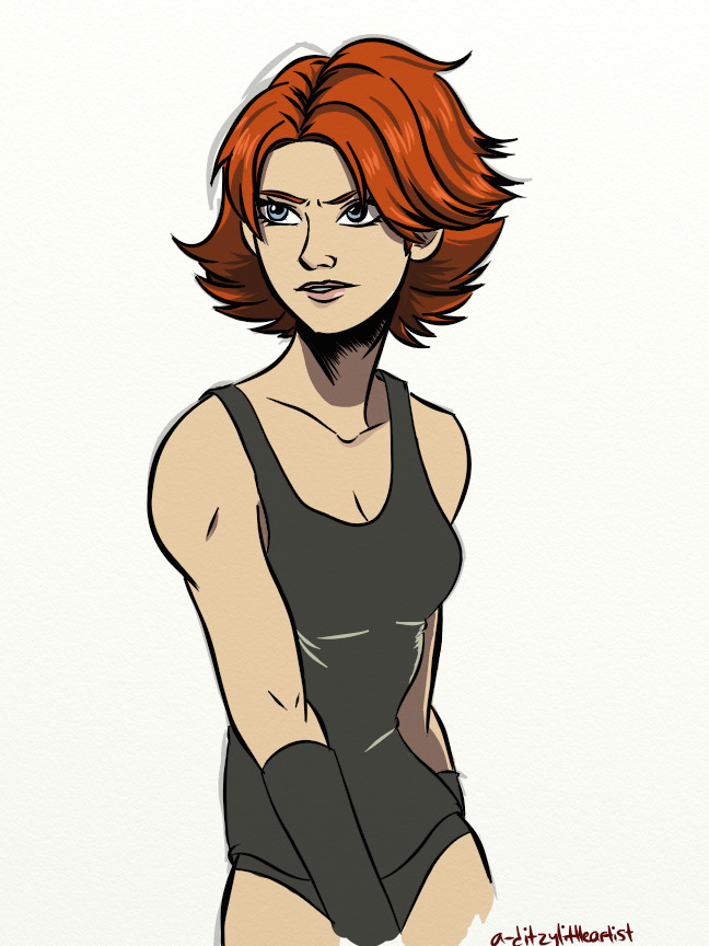 female meryl_silverburgh metal_gear metal_gear_solid orange_hair solo tagme