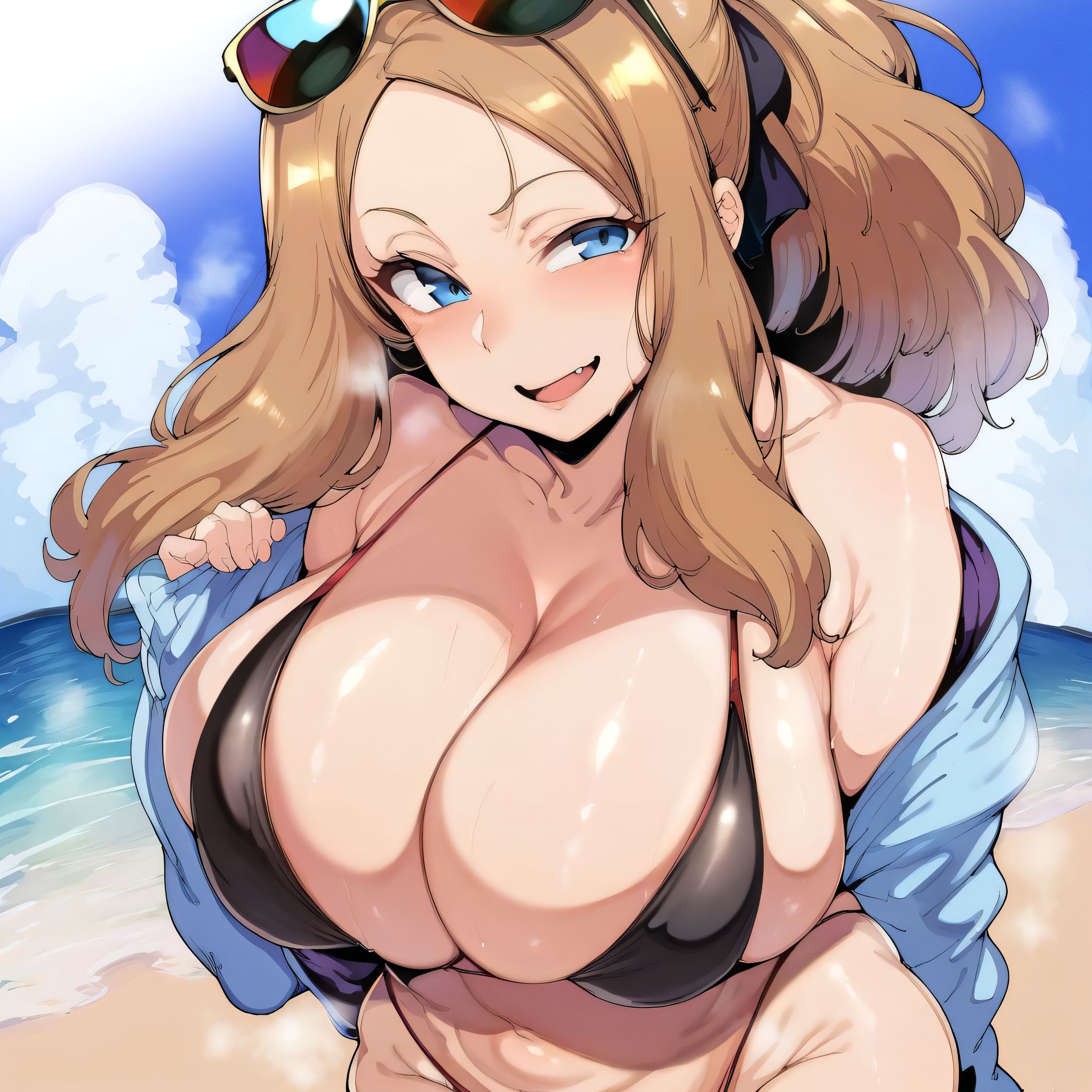 1girls, ai generated, alternate breast size, big breasts, bikini, breasts, busty, castle12, curvaceous, curvy, curvy body, curvy female, curvy figure, female, huge breasts, large breasts, nipples, pokemon, serena (pokemon), sweat, sweating, sweaty, sweaty body, sweaty breasts, thick thighs, thighs, venus body