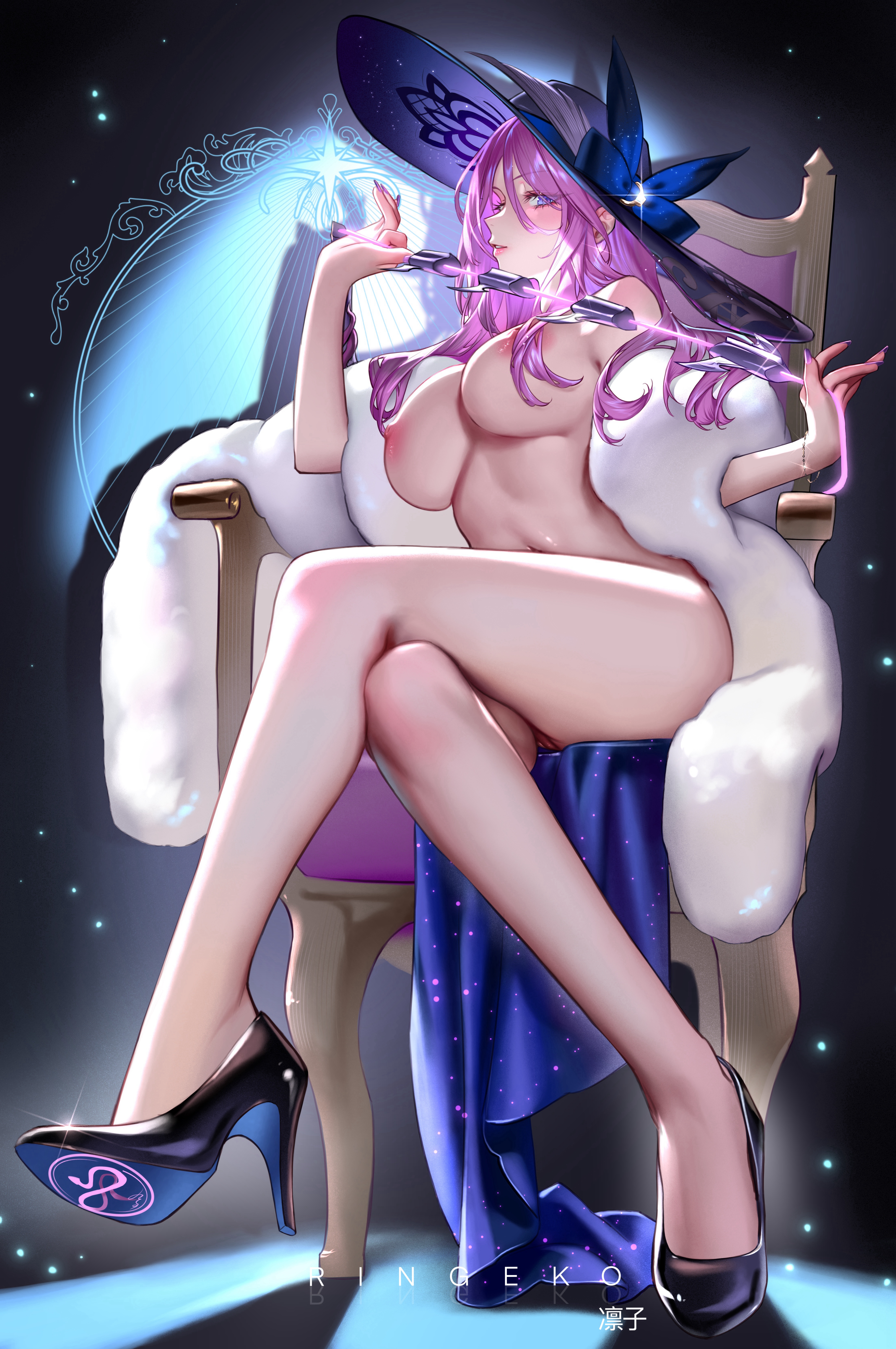 breasts, female, honkai (series), honkai: star rail, jade (honkai: star rail), nipples, nude, ringeko chan