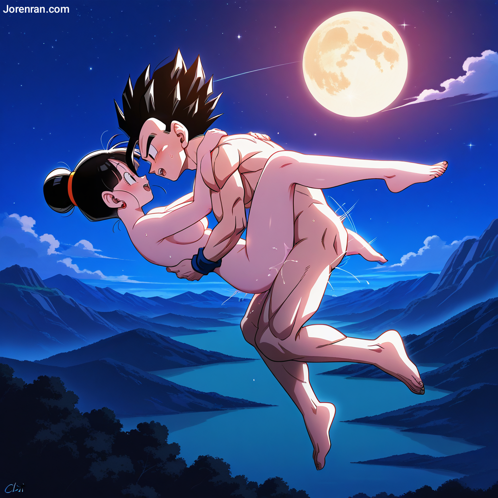 ai_generated anime chichi dragon_ball dragon_ball_super dragon_ball_z flying incest jorenran mother mother_and_son nude nude_female nude_male romantic son_gohan