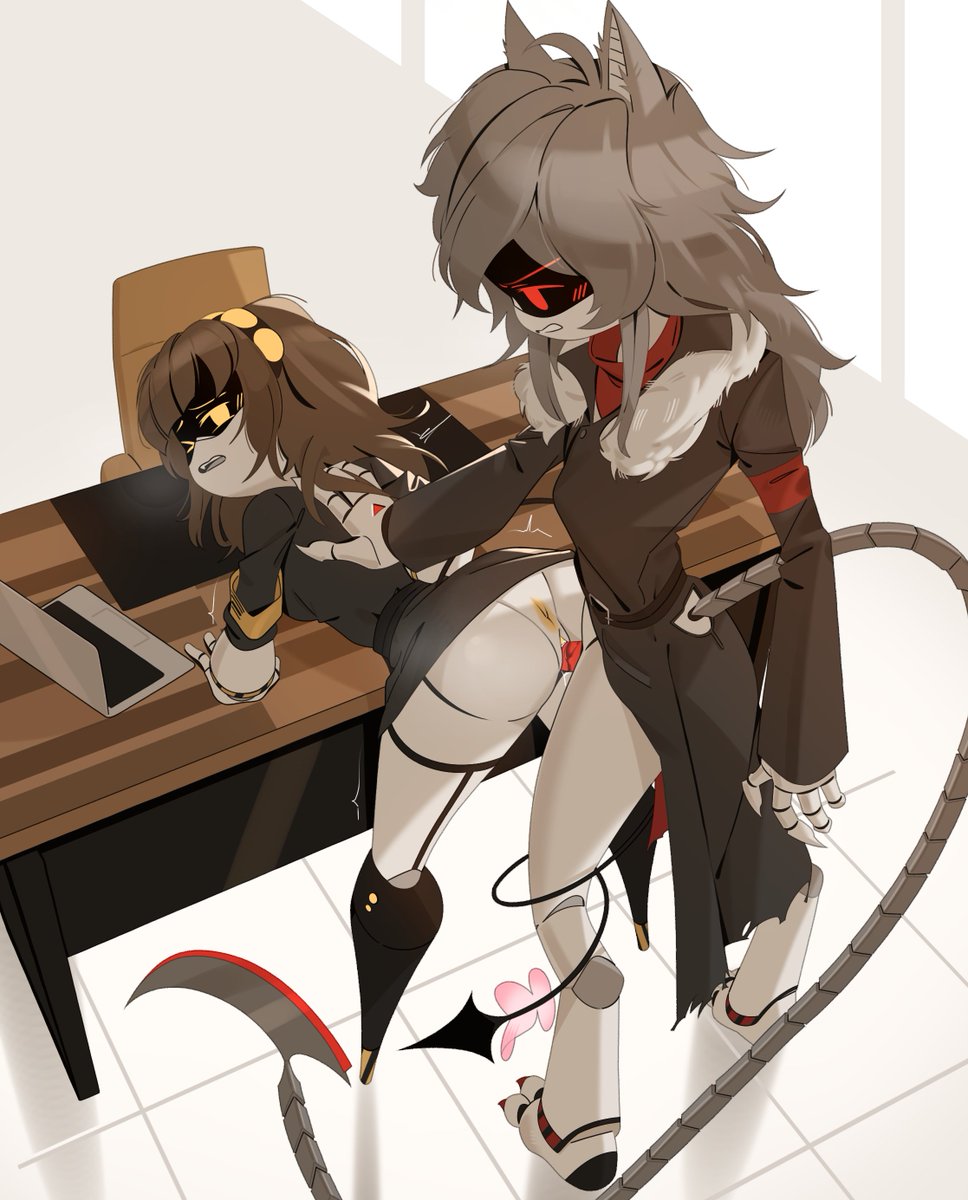 1boy, 1girls, 1girls1boy, disassembly drone, furry murder drone, intercourse, monsterdude15, murder drones, oc, penis in pussy, red eyes, sex, straight sex, vaginal penetration, vaginal sex, white background