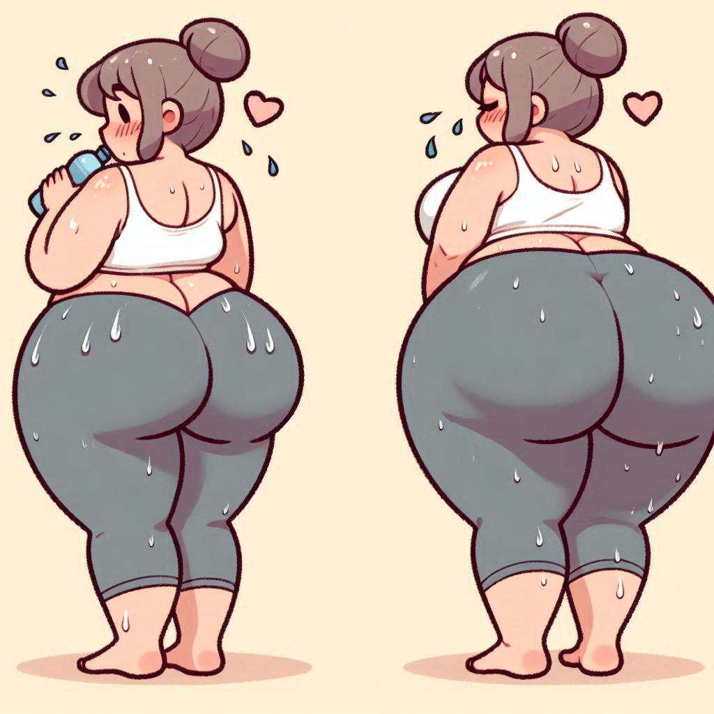 1girls ai_generated ass curvy_female dat_ass fat fat_ass female yoga yoga_pants