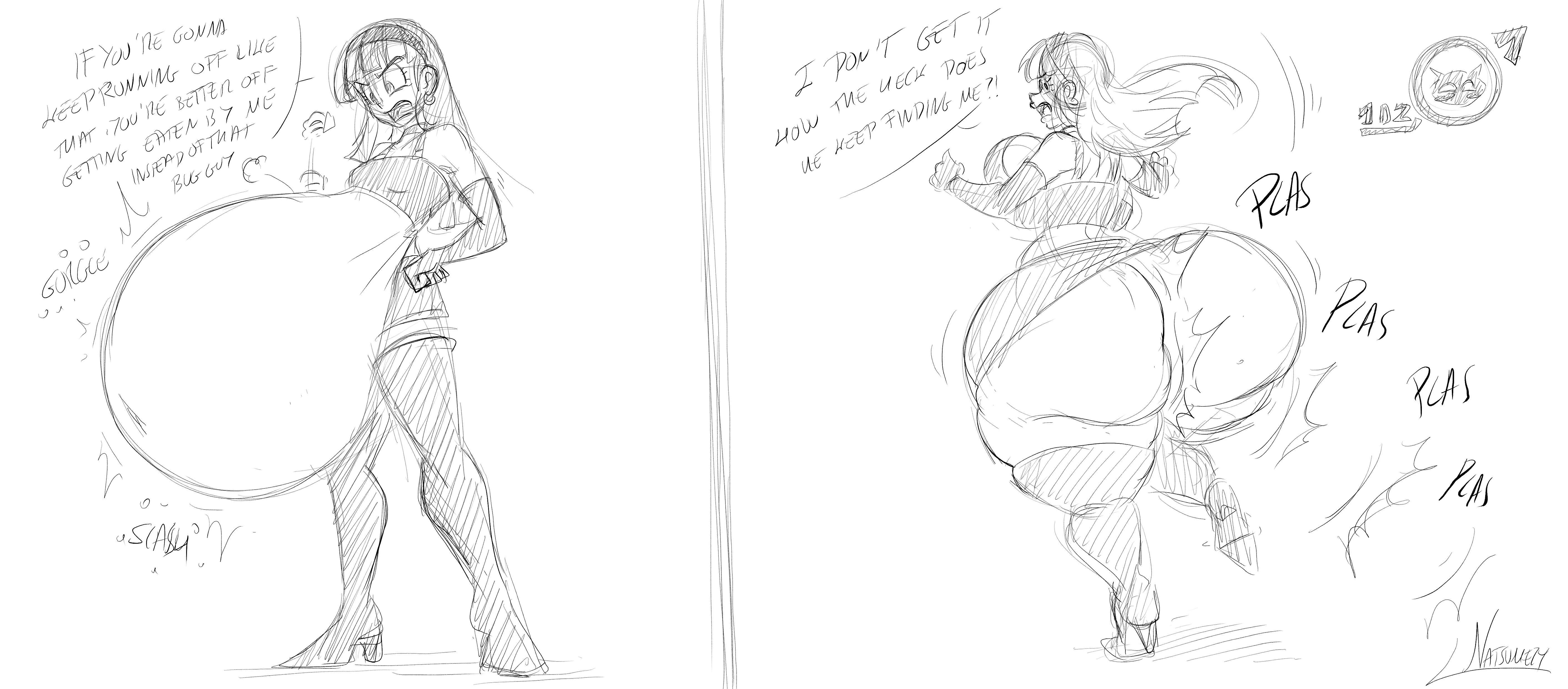 after vore, ass, ass bigger than head, ass clapping, ass expansion, big ass, big belly, big breasts, big butt, bra (dragon ball), breast expansion, breast growth, breast growth (enlargement), breasts, bubble ass, bubble butt, clapping ass, clapping cheeks, digestion, digestion noises, dragon ball, dragon ball gt, elbow gloves, fat ass, female, female pred, high heels, huge ass, huge butt, massive ass, natsumemetalsonic, sketch, thick thighs, thighhighs, vore, vore belly, weight gain, wide hips