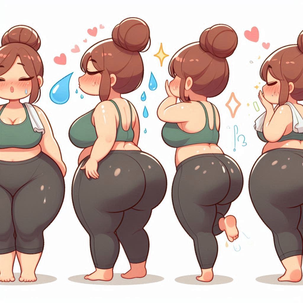 1girls ai_generated ass curvy_female dat_ass fat fat_ass female yoga yoga_pants