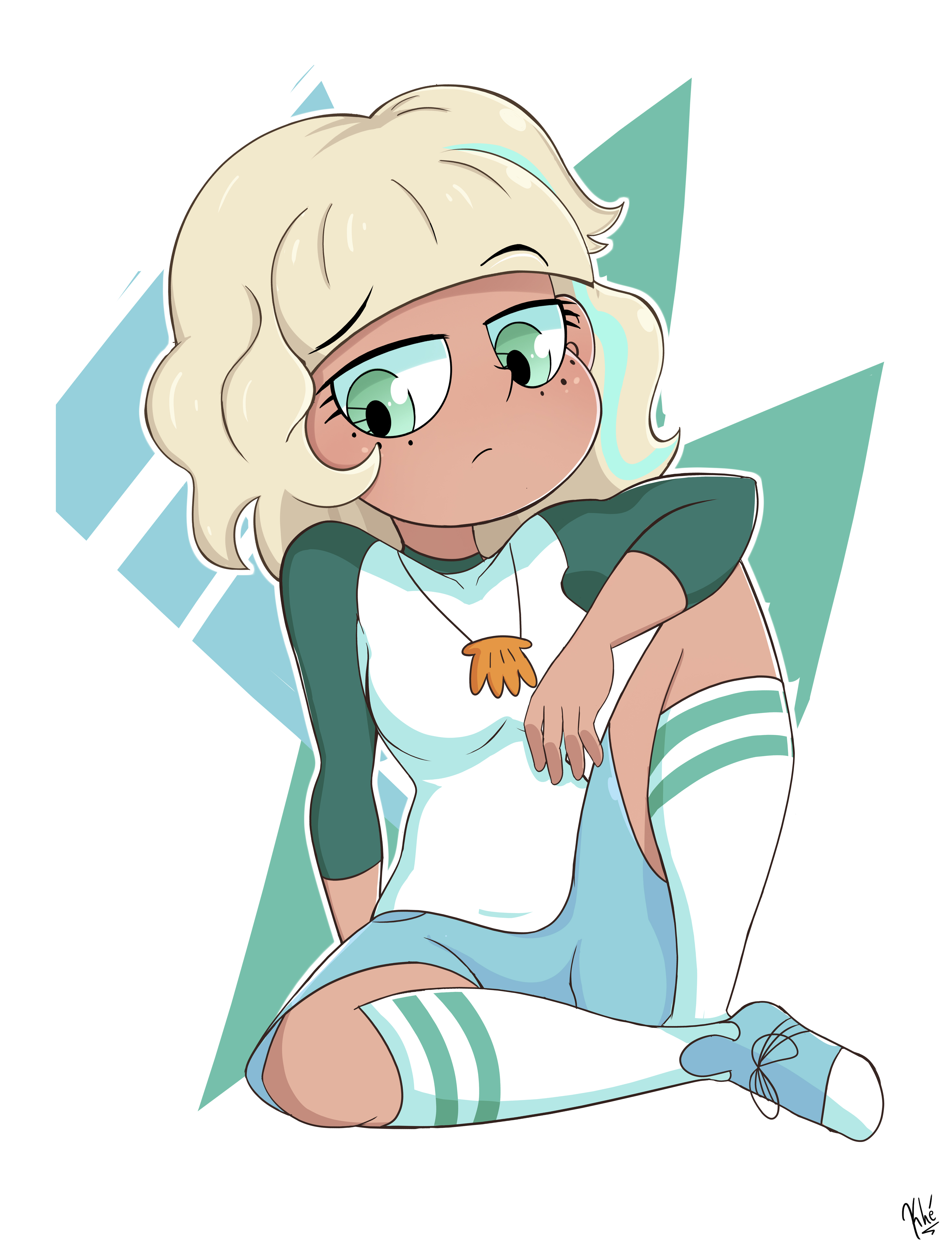 blonde hair, disney, female, female only, green eyes, jackie lynn thomas, ohiekhe, sad, solo, star vs the forces of evil, straight hair