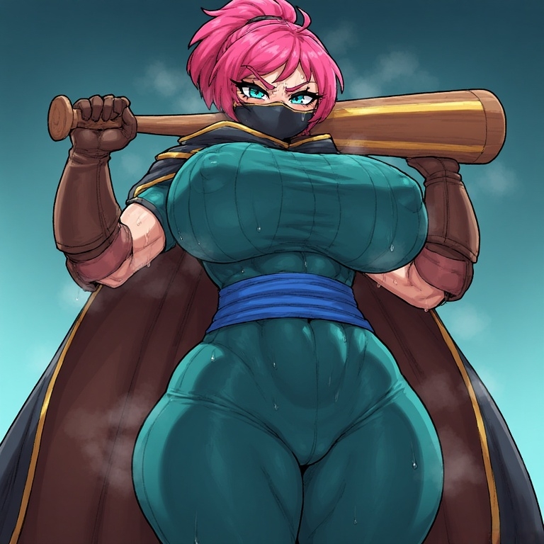 2d, 2d (artwork), ai assisted, ai generated, boss bandit (clash royale), clash (series), clash royale, clothed, clothed female, clothes, clothing, female, red hair, revealing, revealing clothes, see-through, see-through clothes, see-through clothing, skin tight, sweating, sweaty, sweaty body