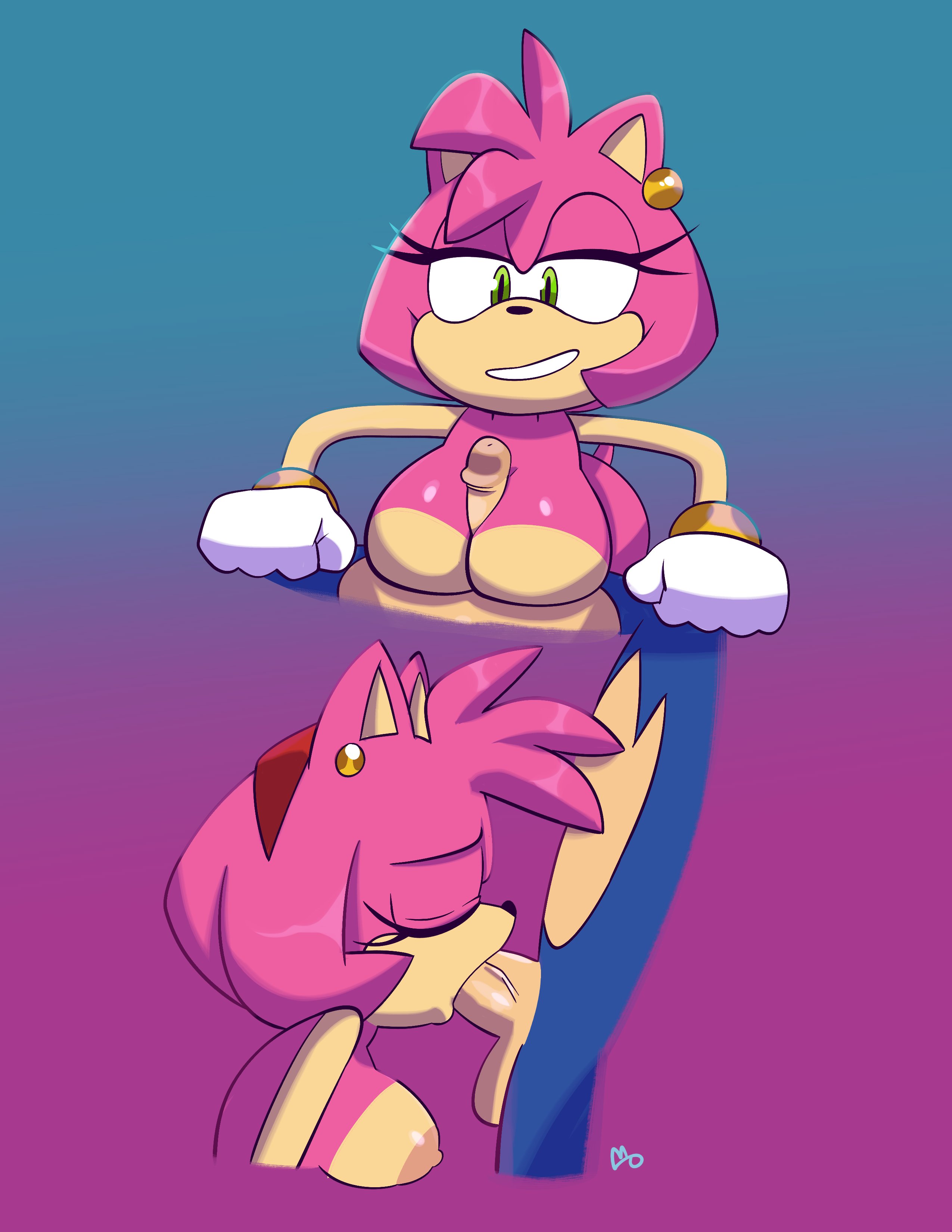 2022, absurd res, amy rose, anthro, balls, blue body, breast play, breasts, closed eyes, clothing, duo, erection, eulipotyphlan, faceless character, faceless male, fellatio, female, female focus, female penetrated, genitals, gloves, gloves only, green eyes, handwear, handwear only, hedgehog, hi res, humanoid genitalia, humanoid penis, male, male penetrating, male penetrating female, male/female, mammal, monamania, mostly nude, nipples, oral, oral penetration, paizuri, penetration, penile, penile penetration, penis, penis in mouth, pink body, sega, sex, solo focus, sonic (series), sonic the hedgehog, sonic the hedgehog (series), titjob