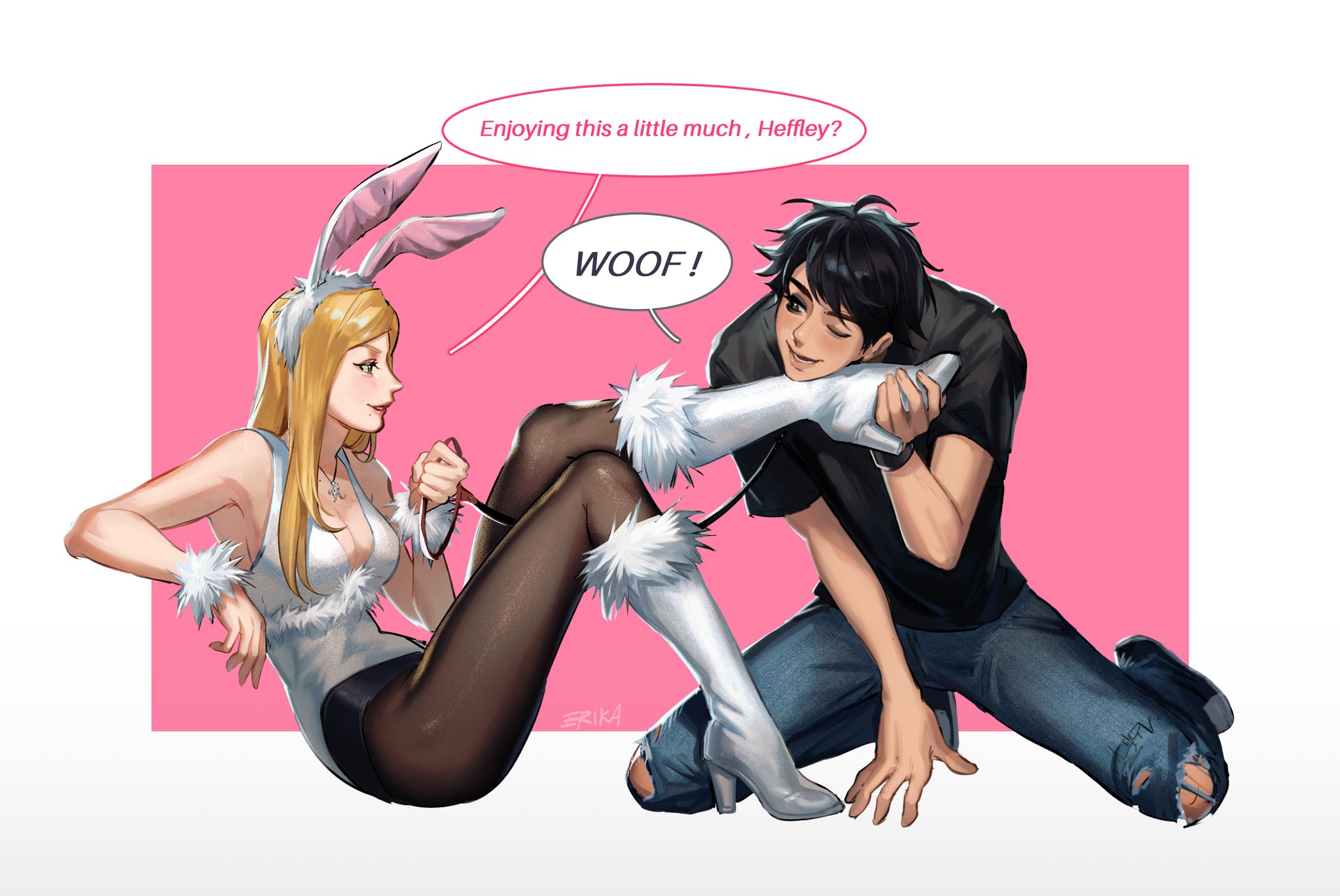 003 erl, 1boy, 1boy1girl, 1girls, ass, bangs, big ass, big breasts, blonde female, blonde hair, blonde-haired female, boot fetish, boot worship, boots, breasts, brown hair, brunette hair, brunette male, bunny, bunny costume, bunny ears, bunny girl, bunnysuit, clothed, collar, crossover, dialogue, diary of a wimpy kid, doawk, dominant female, domination, emo, emo boy, english, english text, female, femdom, fur boots, fur-trimmed boots, gentle femdom, hairband, halloween costume, high heel boots, high heels, humiliation, kneeling, leash, leash and collar, leash pull, leashed collar, leashed male, legs, long legs, male, malesub, mean girls, petplay, regina george, rodrick heffley, teasing, text, text bubble