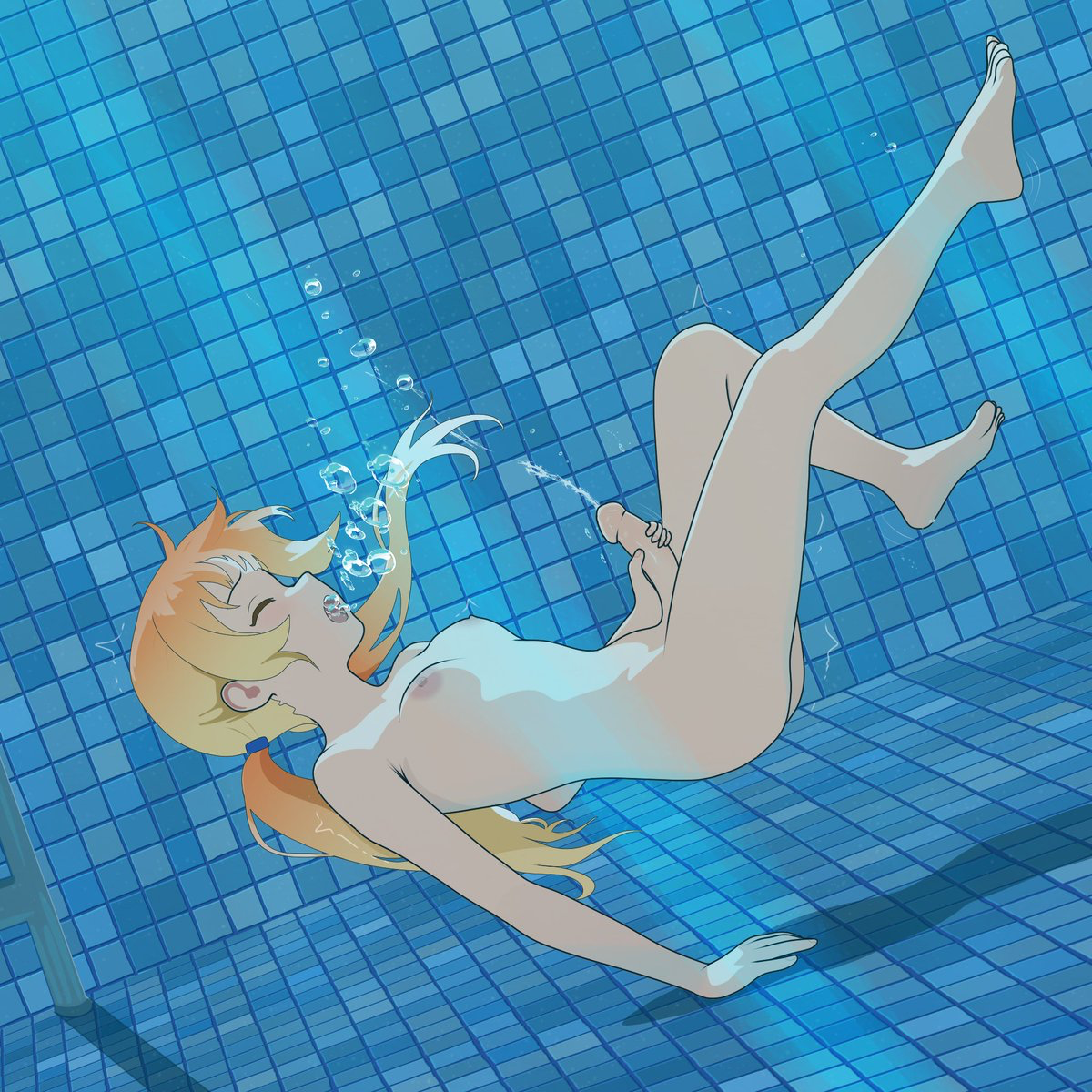 1futa, asphyxiation, barefoot, cumming, drowning, feet, futa only, futanari, intersex, light skin, light-skinned futa, masturbation, penis, pool, raihea50692, solo, tagme, underwater, wanking, water