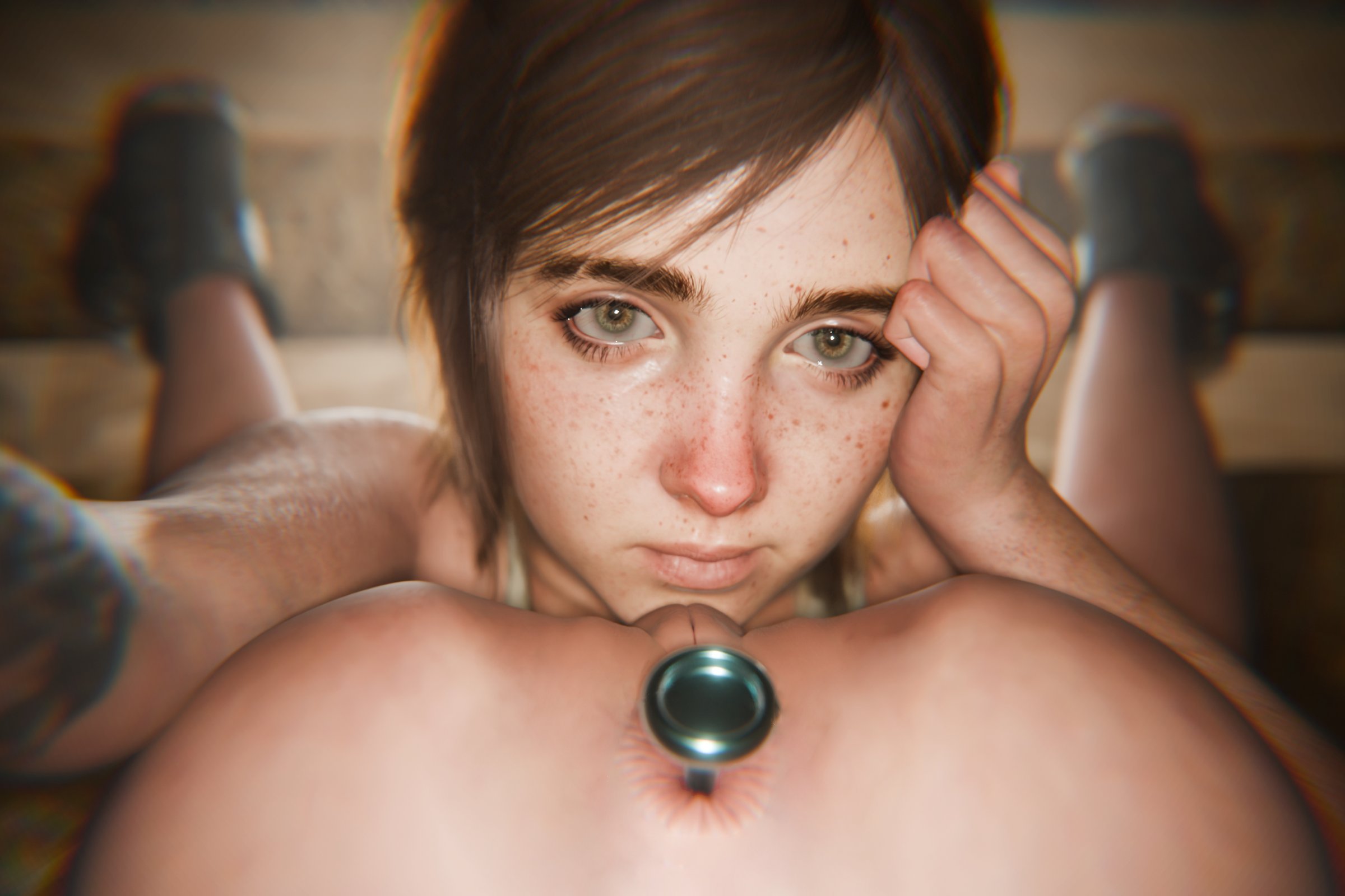 1girls, 3d, anal, anal insertion, anus, ass, boots, bottomless, bubble butt, buttplug, ellie (the last of us), ellie williams, feet behind head, female, female focus, female only, flexible, freckles, light skin, light-skinned female, metal buttplug, nothzard, pussy, selfie, socks, tattoo, tattooed arm, the last of us, the last of us 2, vagina, wide hips