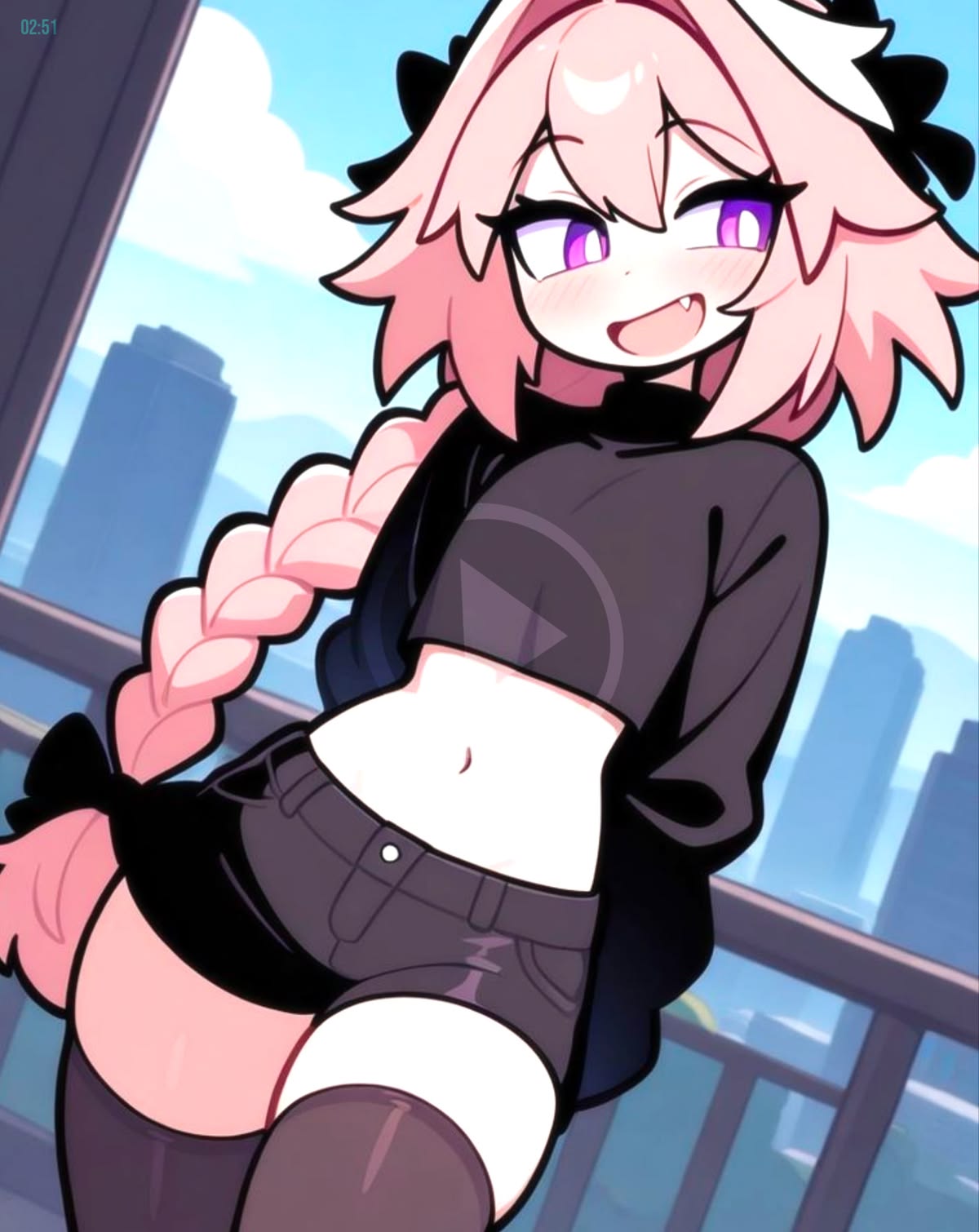 1boy, 1femboy, ai generated, astolfo (fate), astolfo (fate/apocrypha), astolfo (saber) (fate), astolfo (sailor paladin) (fate), beautiful, cute, cute expression, cute eyes, cute face, cute male, fate (series), fate/apocrypha, fate/grand order, femboy, light-skinned male, male, male only, open mouth, pink hair, purple eyes, socks, solo, thighs, waist