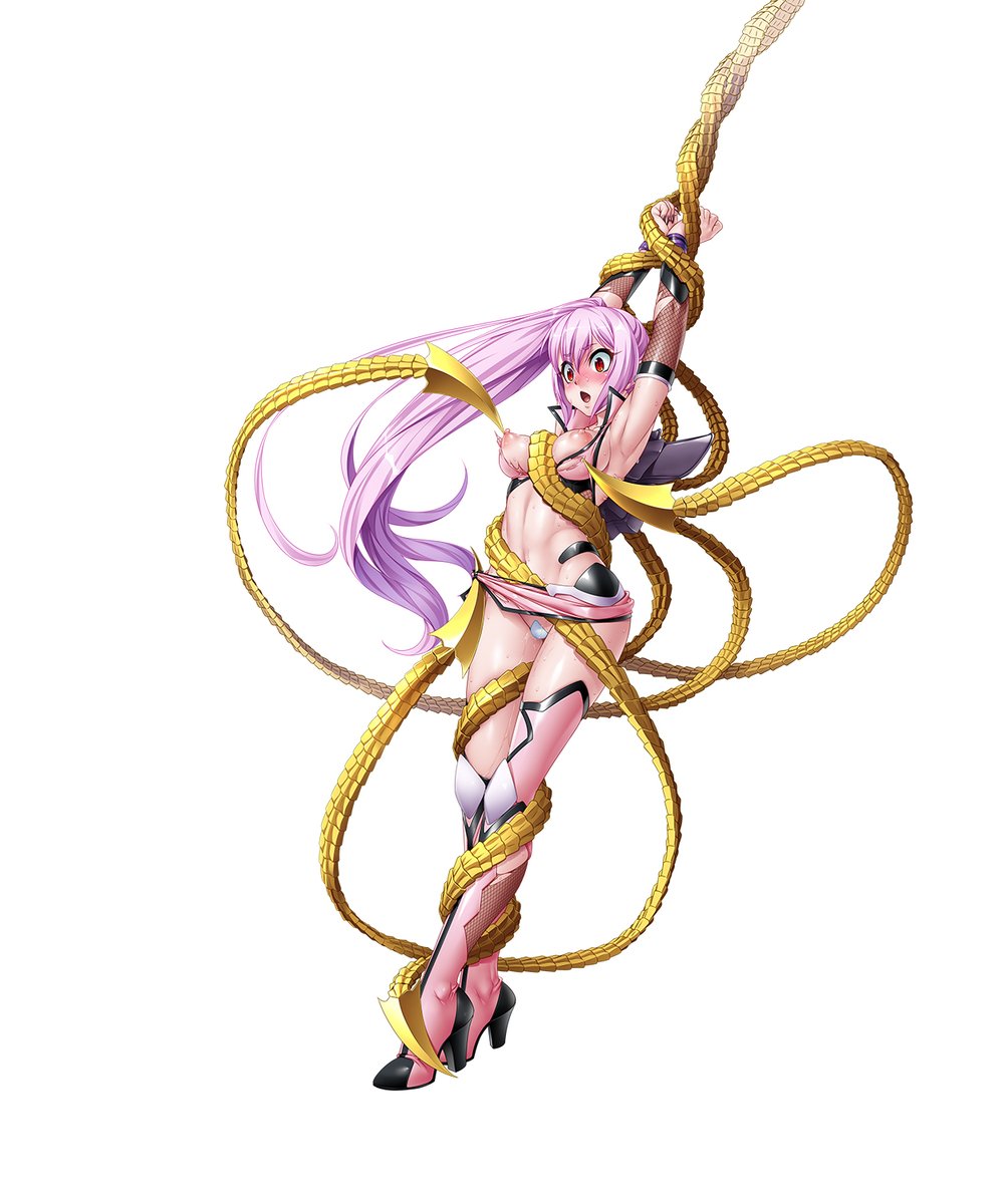 bondage bound female femsub high_heels highres kagami_hirotaka lilith-soft revealing_clothes saya_(taimanin_asagi) saya_neo taimanin_(series) taimanin_asagi taimanin_rpgx