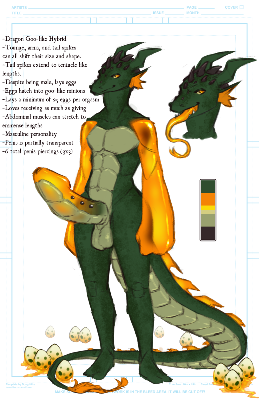 dragon eggs english_text erection green_skin horns male male_only nlr_domain scalie standing tail