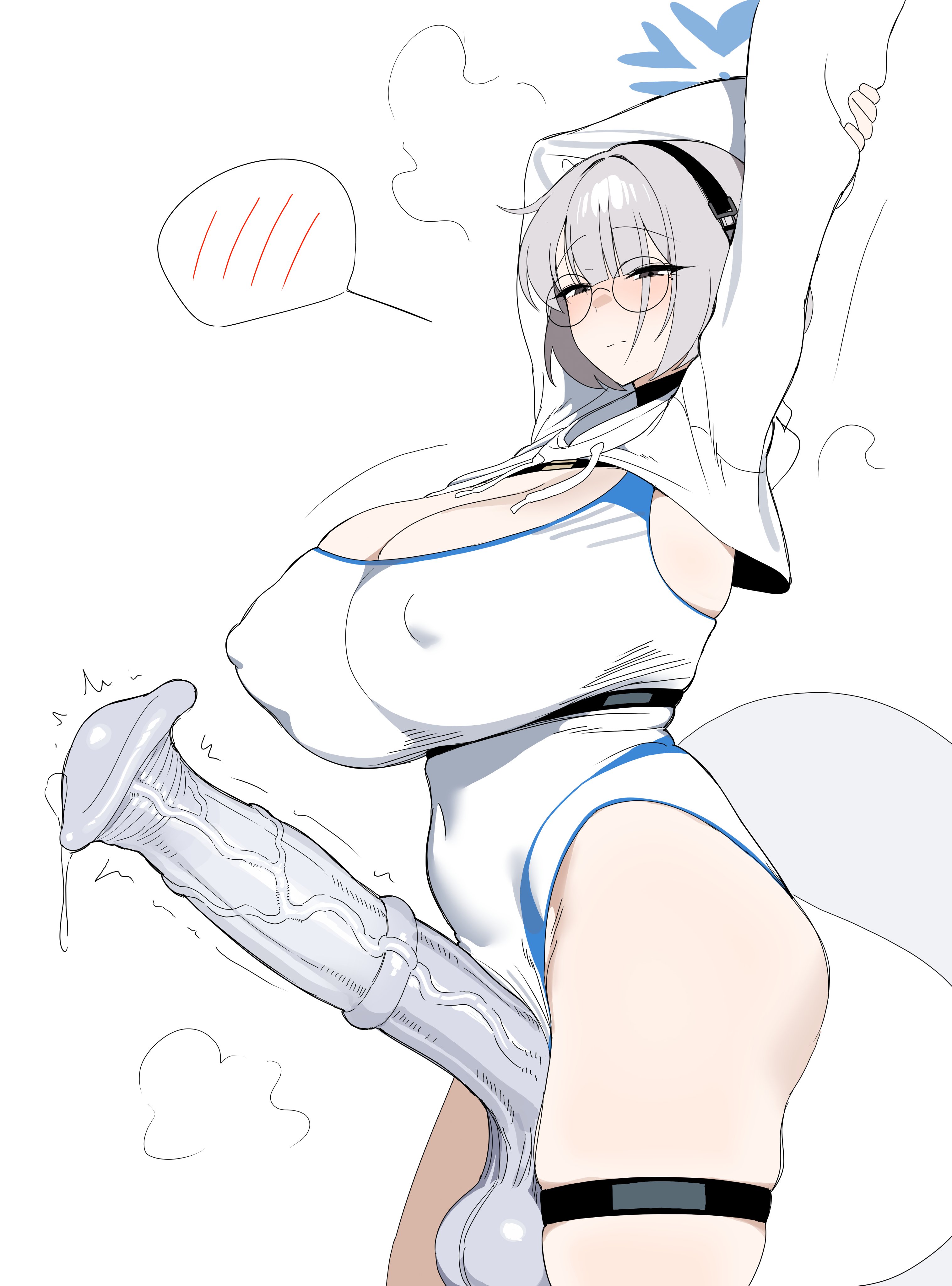 1futa, big breasts, big penis, blue archive, busty, dick, dickgirl, erect penis, erection, futa only, futanari, glasses, hard on, horse penis, horsecock, huge breasts, huge cock, huge penis, kotone (blue archive), large breasts, large penis, massive penis, penis, thick penis, veiny penis, ysz