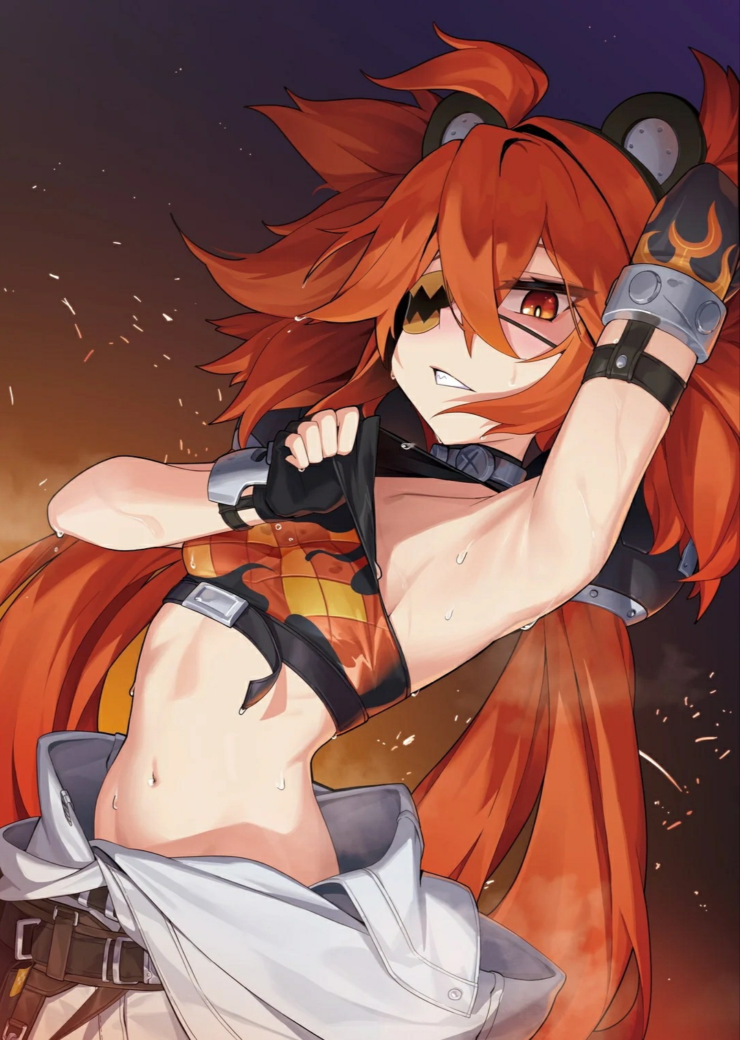 1girl, armpits, artist request, eyepatch, koleda belobog, nonsexual, solo, solo female, solo focus, zenless zone zero
