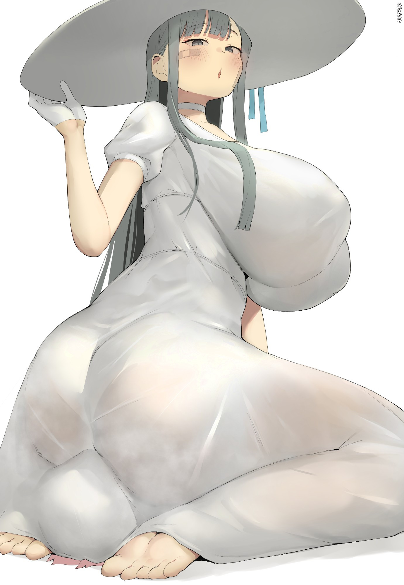1girls, alternate version available, ass, big ass, big breasts, black hair, breasts, facesitting, female, femdom, hat, huge breasts, iljin (minggoo), iljin-chan (xx682567), minggoo, nipple bulge, original, xx682567