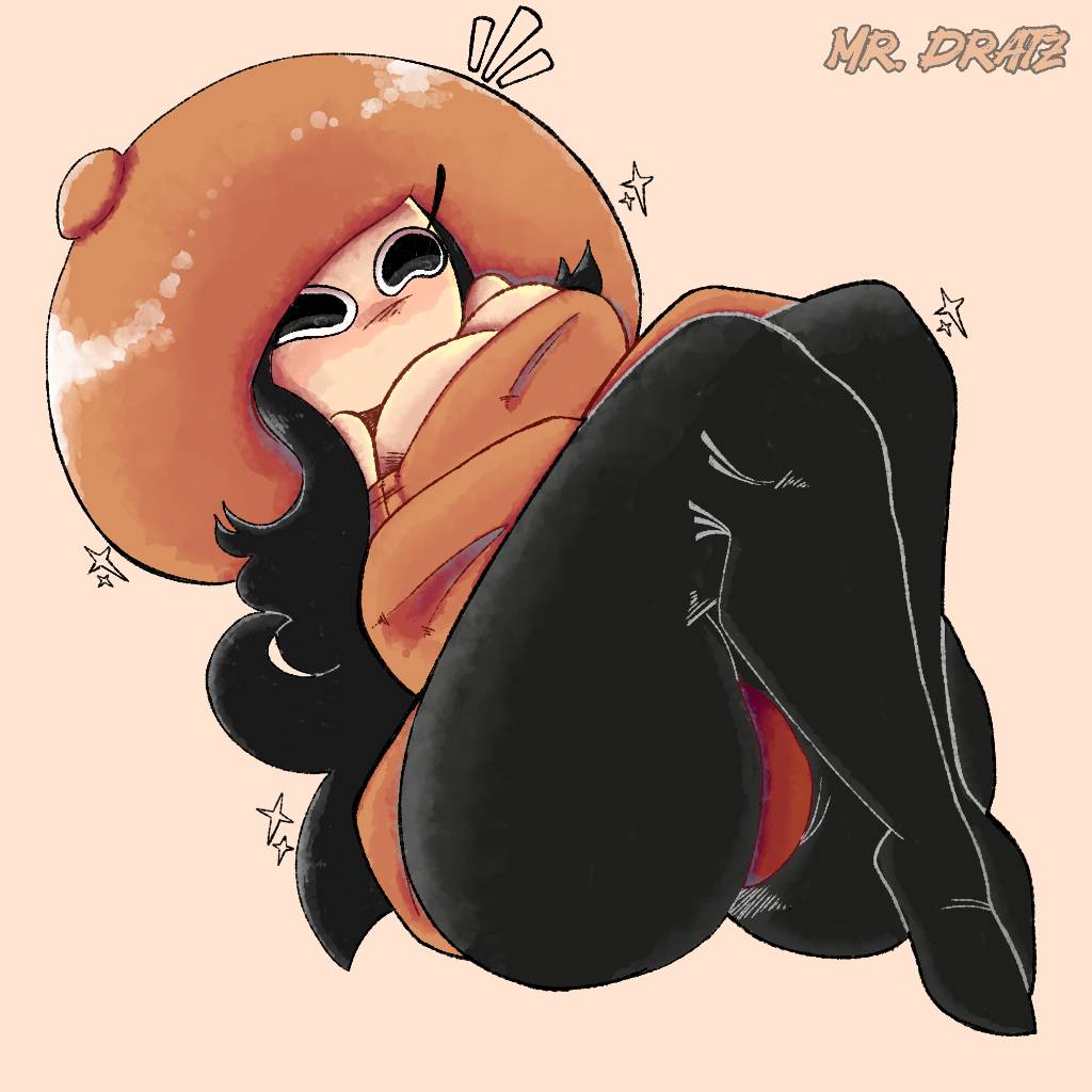 1girls, 2023, 2d, 2d (artwork), anthro, artist name, ass, black eyes, black hair, breasts, cleavage, cute, cute face, deviantart link, digital media (artwork), fan character, female, female only, gijinka, happy, happy female, hat, hips, humanized, humanoid, large ass, large breasts, mrdratz, mushroom, mushroom girl, mushroom hat, mushroom humanoid, mushroom toppin, pantyhose, pizza tower, solo, solo female, thick thighs, thighs, toppin gals, toppin gals minus8