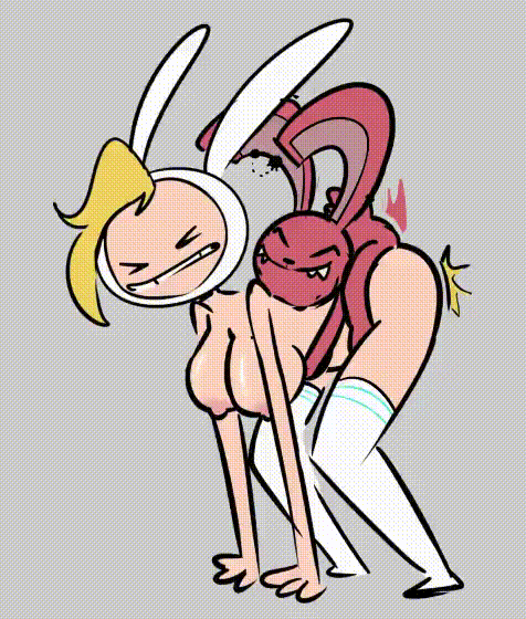 adventure time, algob4v, ambiguous penetration, animated, anthro, anthro on human, anthro penetrating, bav, big breasts, blonde hair, breasts, clothing, doggy style, duo, female, female penetrated, fionna and cake, fionna the human girl, human, human penetrated, interspecies, larger female, legwear, male, male penetrating, male penetrating female, male/female, mostly nude, mounting, nude, perching position, sex, short playtime, size difference, smaller male, straight, thober (bav)