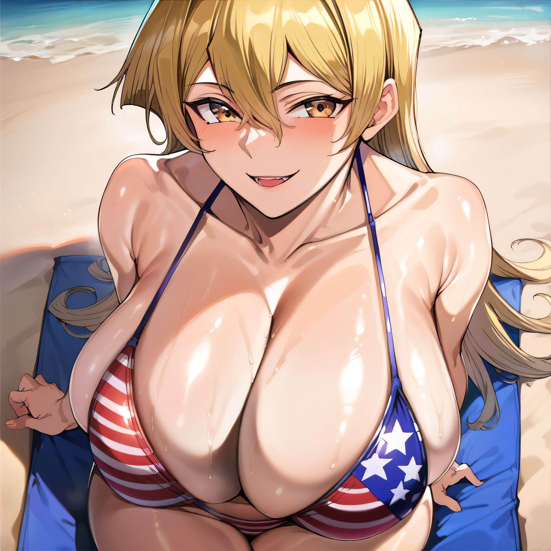 1girls, ai generated, alternate breast size, big breasts, bikini, breasts, busty, curvaceous, curvy, curvy body, curvy female, curvy figure, female, huge breasts, large breasts, nipples, sweat, sweating, sweaty, sweaty body, sweaty breasts, tenjouin asuka, thick thighs, thighs, venus body, yu-gi-oh!, yu-gi-oh! gx
