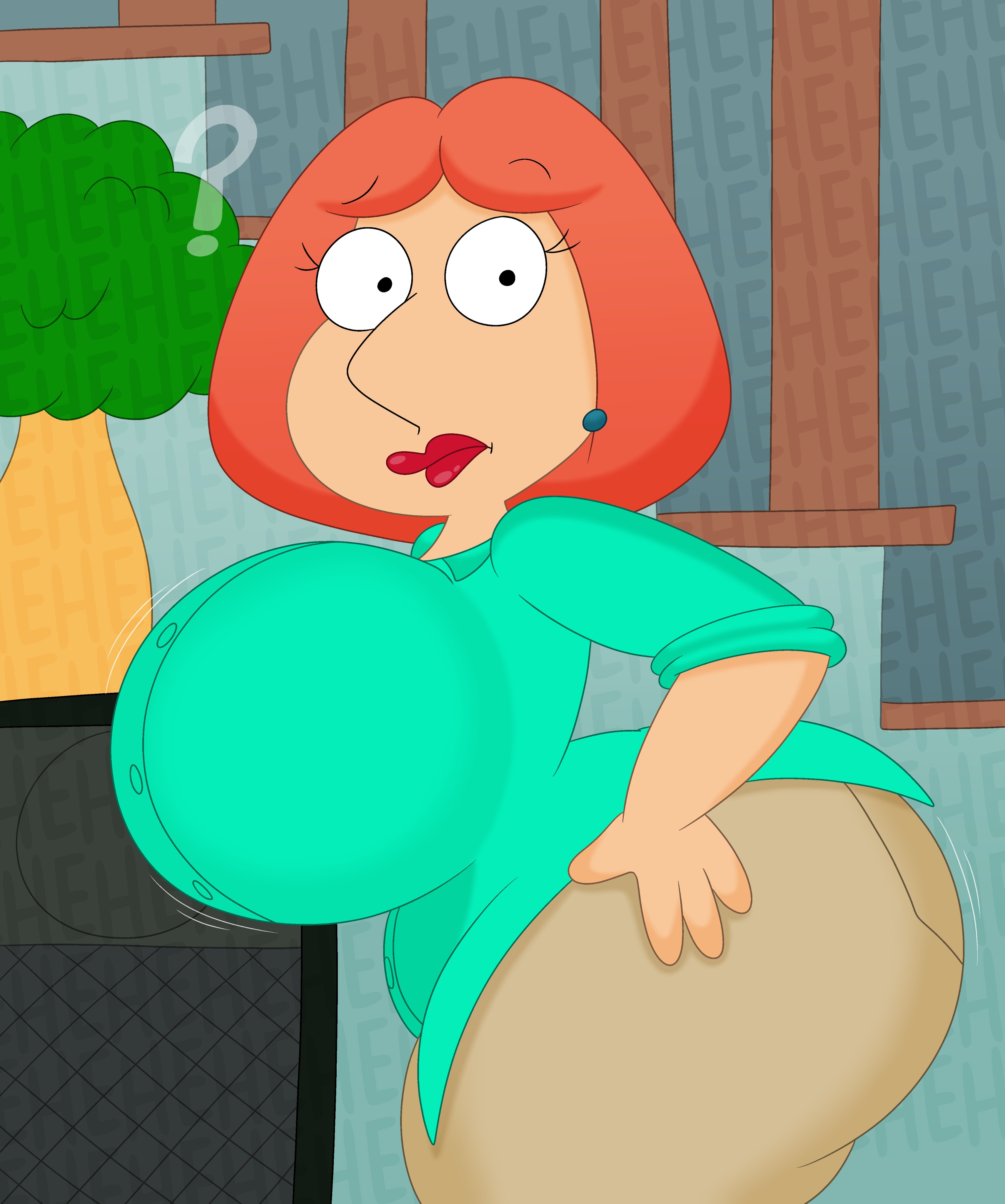 ?, 2024, 3barts, ass, big ass, big breasts, breasts, confused, family guy, female, fully clothed, huge breasts, lois griffin, looking at viewer, milf, question mark, sideboob, voluptuous