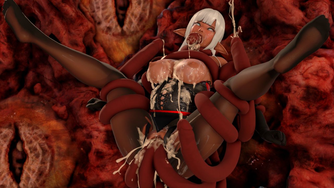 3d, all the way through, elf, excessive cum, female, nipples, pregnant, rape, restrained, tentacle, tentacle sex