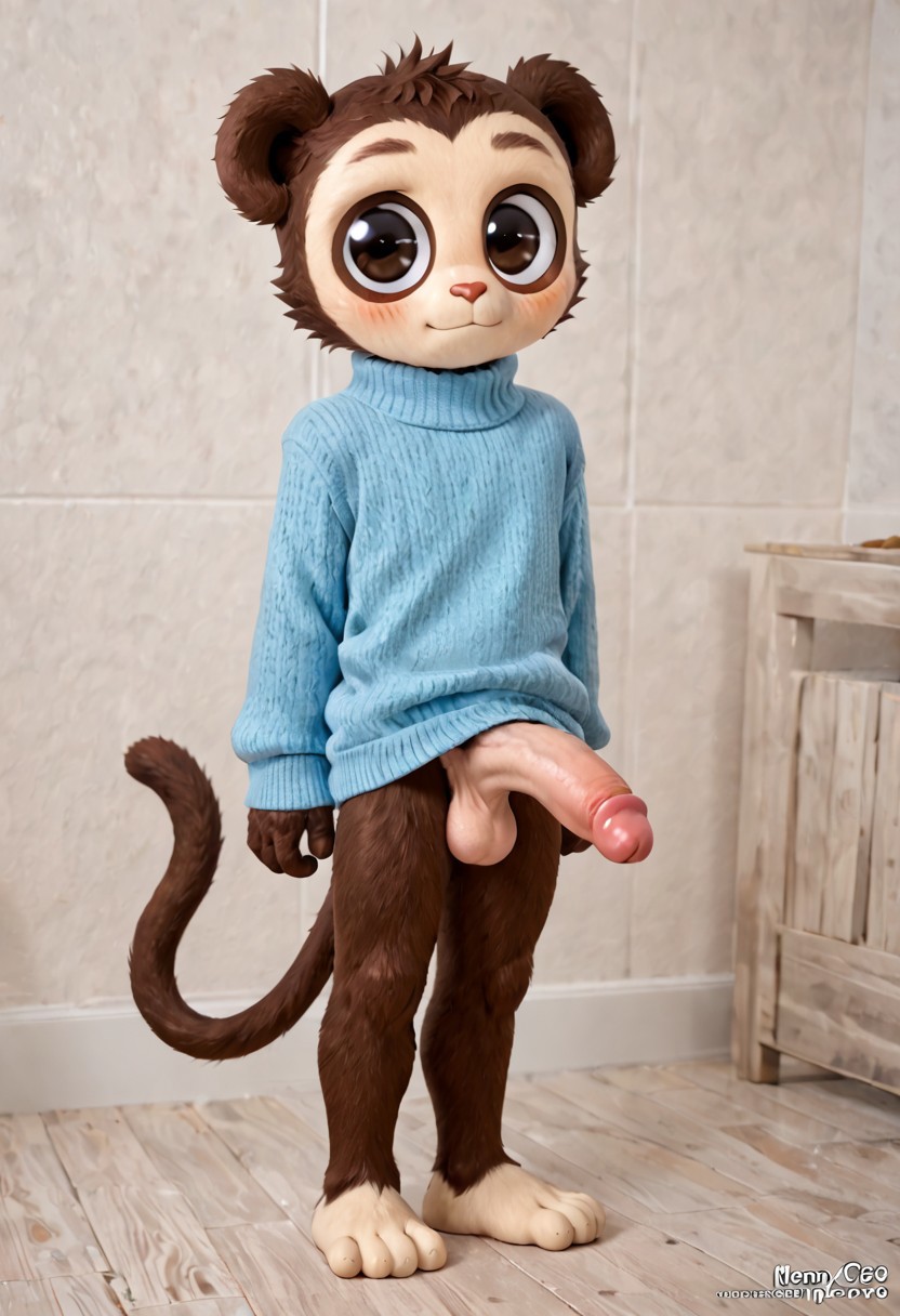 1boy 4_toes ai_generated anthro anthro_male anthro_only big_eyes circumcised civitai cock cub cub_male cute dick furry furry_male furry_only indoors jimmy_(max_design_pro) looking_at_viewer male max_design_pro maxdesignpro monkey partially_clothed penis realistic sweater sweater_only tagme wtf yiff young younger_male youtube youtube_shorts