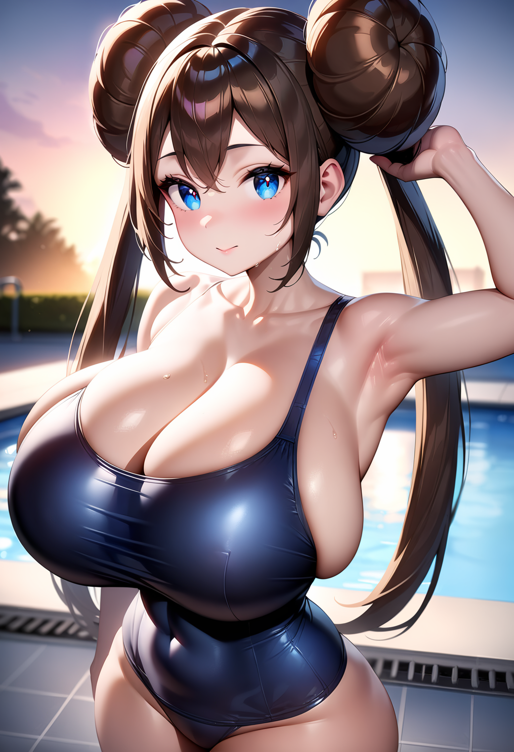 1girls ai_generated alternate_breast_size big_breasts blue_swimsuit blue_swimwear breasts breasts_bigger_than_head brown_hair chichiyama cleavage collarbone curvaceous curvaceous_body curvy curvy_body curvy_female curvy_figure female female_only game_freak gigantic_breasts huge_breasts human hyper hyper_breasts large_breasts massive_breasts one-piece_swimsuit pokemon pokemon_bw2 rosa_(pokemon) solo swimsuit swimwear voluptuous voluptuous_female