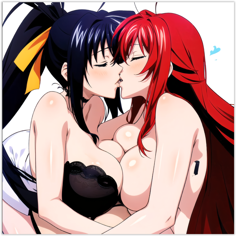 ai_generated akeno_himejima girl_on_girl high_school_dxd lesbian_couple lesbian_kiss lesbian_sex rias_gremory yuri