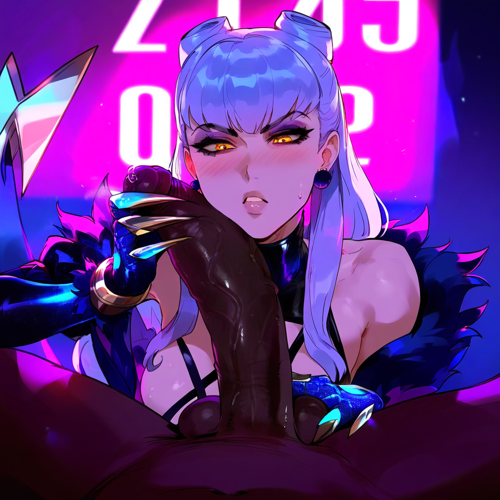 ai generated, dark skin, dark-skinned male, evelynn, female, interracial, justgens, k/da all out evelynn, k/da all out series, k/da evelynn, k/da series, league of legends, male, riot games