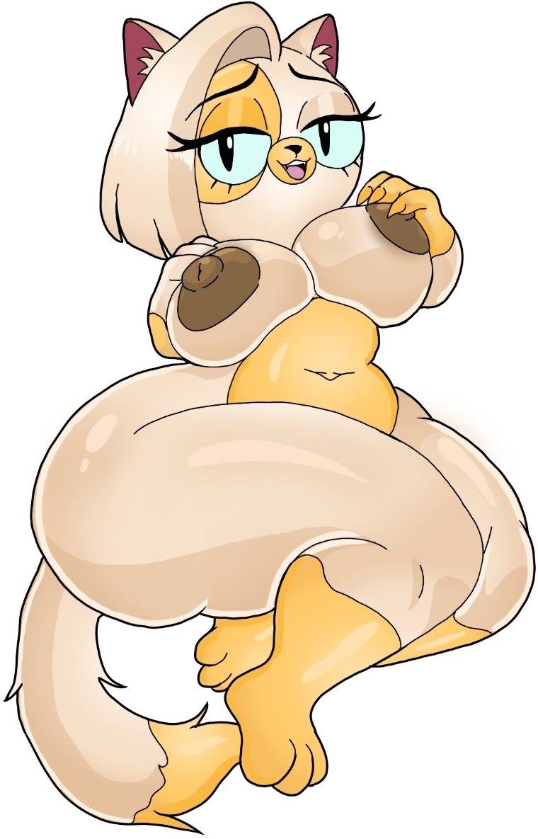 1girls, adventure time, adventure time: fionna & cake, anthro, areola, ass, big, black, body, breasts, cake the cat, cartoon network, catgirl, domestic, ear, erect, eyes, felid, feline, felis, female, fionna and cake, fur, furry, genitals, girl, hips, huge, hyper, long tail, magic cat, mammal, mouth, multicolored, nipples, nsfwjiggle, nude, open, pussy, simple background, solo, tail, thick, thighs, white background, wide