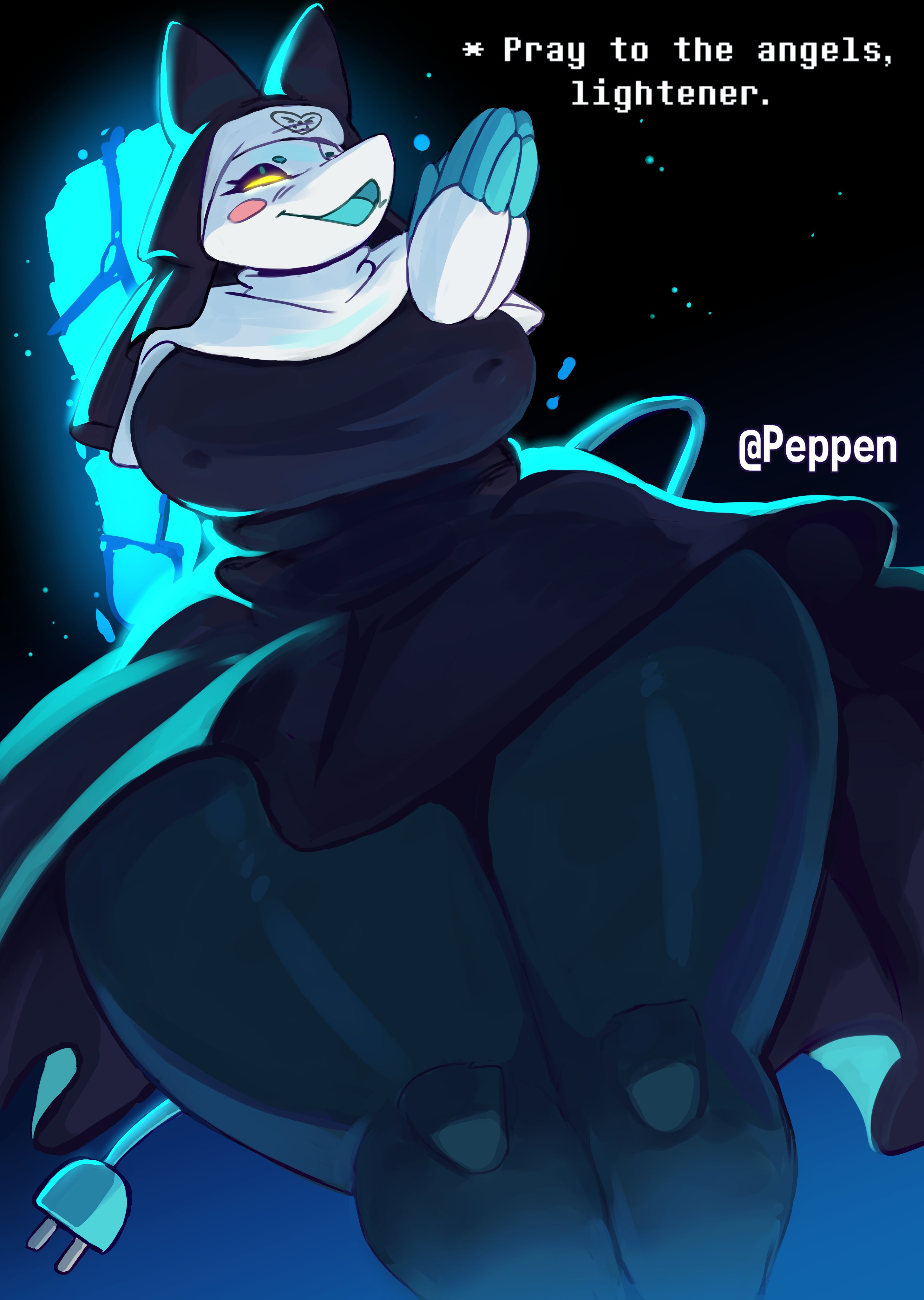 1girl, 1girls, 2d, alternate version at source, alternate version available, anthro, anthro female, anthro only, big boobs, big breasts, breasts, cat ears, curvy, deltarune, deltarune chapter 5, female, furry, furry female, furry only, huge boobs, huge breasts, legs, looking at viewer, no genitals, no sex, non-human, nonhuman, nun, nun outfit, peppen (artist), simple background, solo, tagme, tail, talking to viewer, tasque manager (deltarune), tasque manager (nun), thick thighs, thighs, tight clothing, undertale (series), voluptuous, voluptuous female, wide hips, yellow eyes