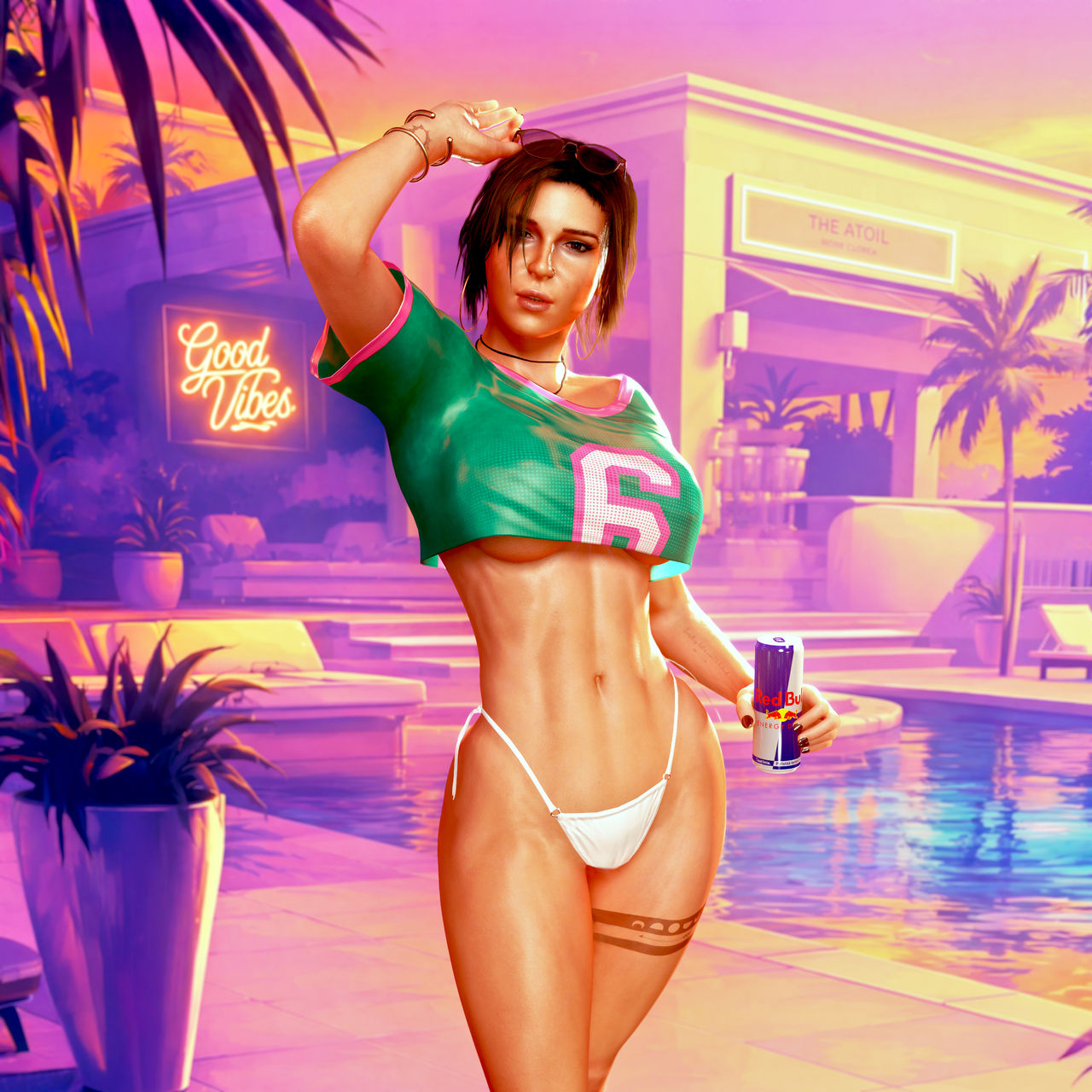 3d, athletic, athletic female, busty, female, female focus, female only, gta vi cover girl, hourglass figure, lara croft, lara croft (classic), meme, originalcustard, pinup, pinup pose, tagme, tomb raider, tomb raider (survivor), wide hips