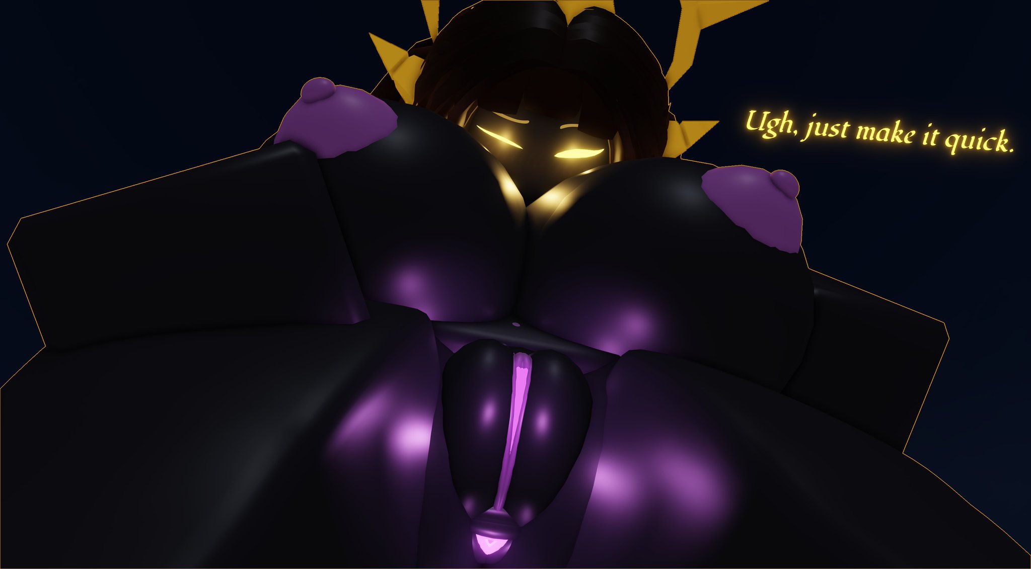 3d, black body, female only, lampshaderr34, looking at viewer, nude female, pussy, pussy focus, roblox, roblox game, robloxian, solo female, tagme, the umbra, tower defense simulator