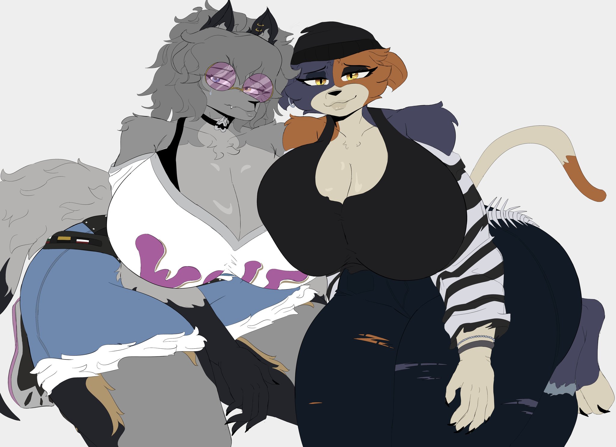 anthro, big breasts, bitch, bitches, breasts, breasts focus, cat ears, cat girl, catgirl, emo, fortnite, fortnite: battle royale, huge breasts, meow skulls, meow skulls (fortnite), wolf, wolf ears, wolf girl, wolfie (fortnite)