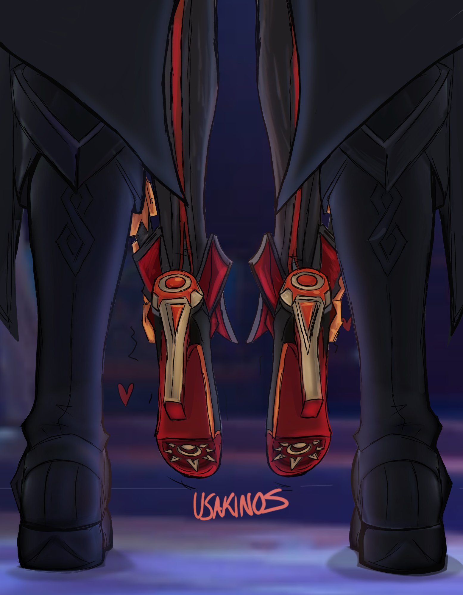 boots, capitano (genshin impact), dominant male, female, fucked, fucked from behind, genshin impact, heels, height difference, hetero, hoyoverse, implied penetration, implied sex, implied sex from between legs, larger male, mavuika (genshin impact), shorter female, size difference, smaller female, submissive female, taller male, trembling, trembling for pleasure, trembling lines
