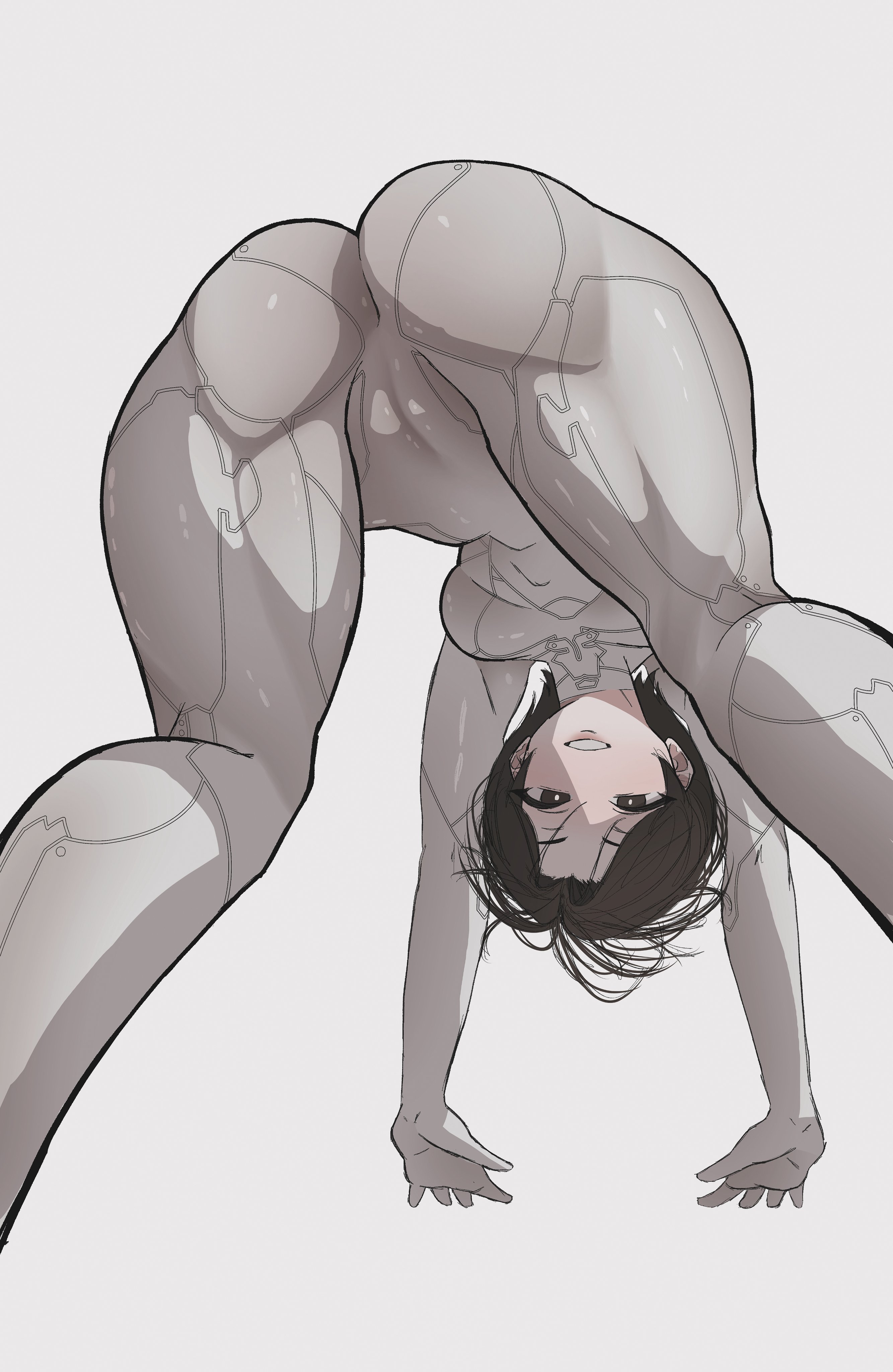 ass focus, big ass, bubble butt, curvaceous, evie (stellar blade), fully clothed, looking back, stellar blade: blood rain, tight clothing, ueda8039