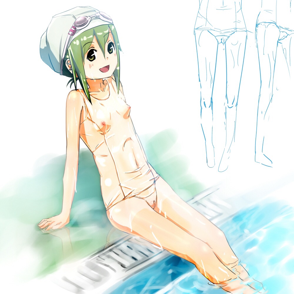 cameltoe clothed female_only see-through small_breasts swimsuit uncensored wet wet_clothes yamada_(gotyui)